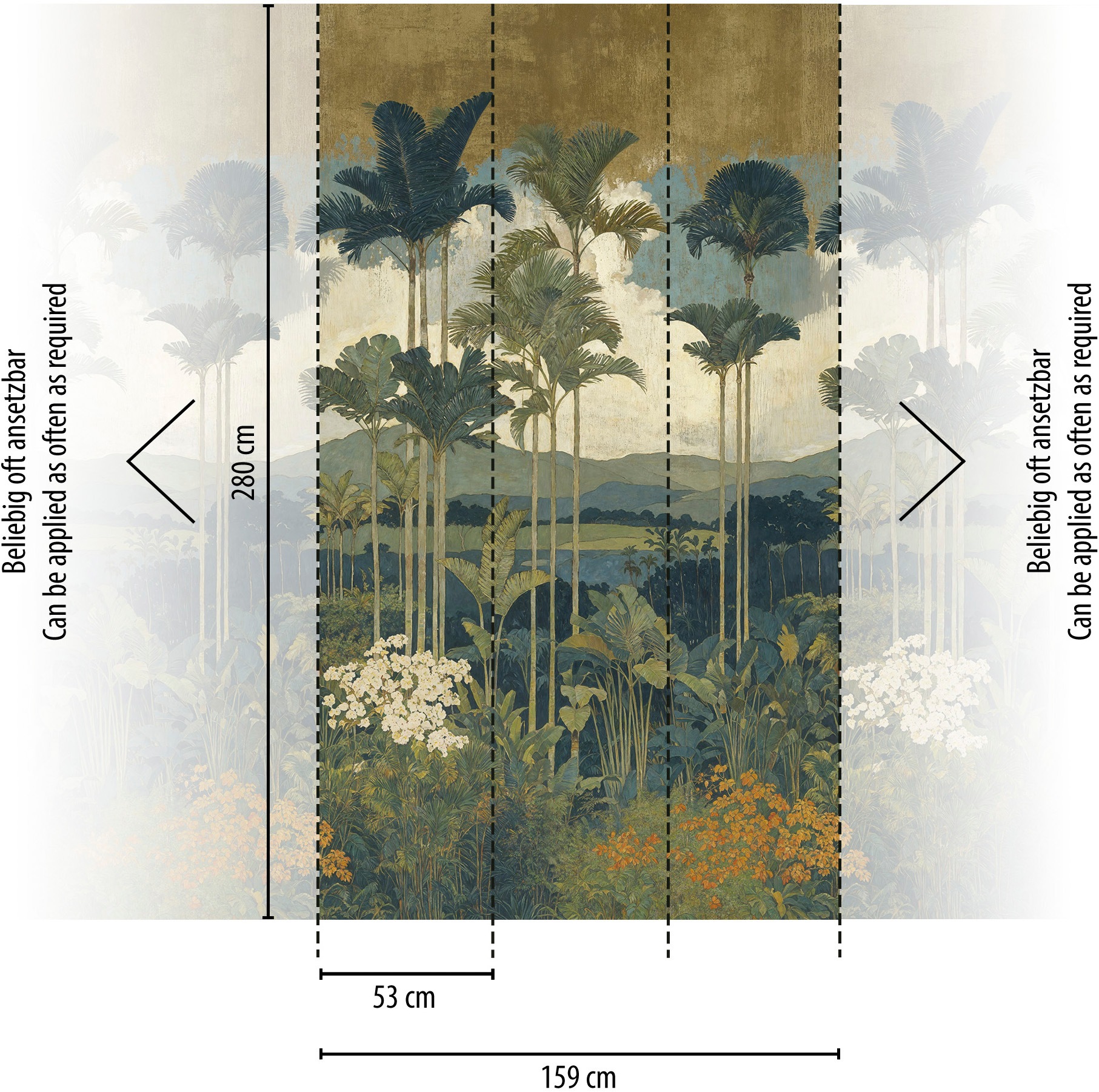living walls Fototapete »The Wall 4 Botanic – Tropische Berglandschaft Vlies-Fototapete« botanisch | matt | tropisch leicht strukturiert Tropische Berglandschaft mit atmosphärischer Tiefe