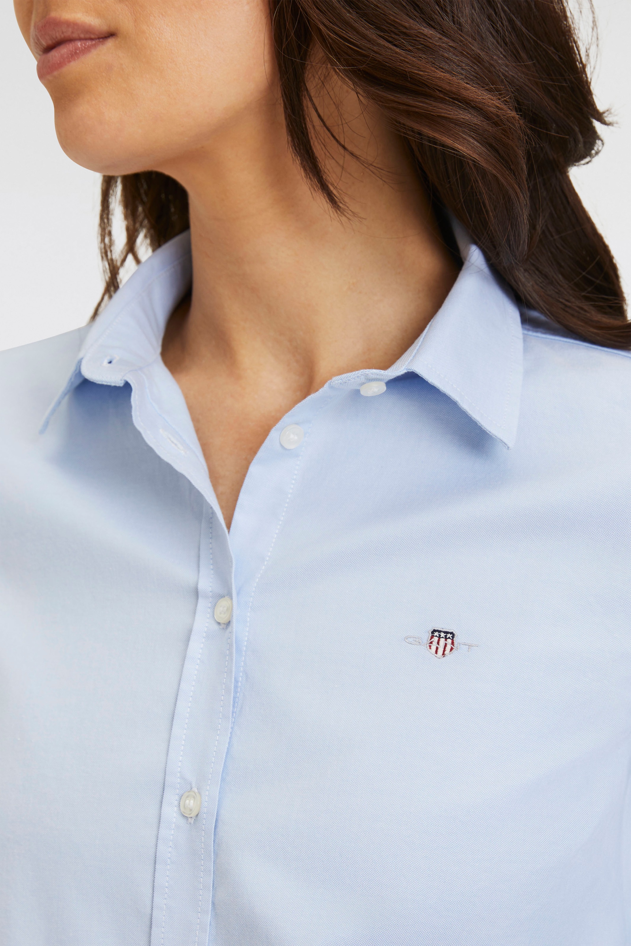 Thumbnail - Gant Langarmbluse "New Slim Stretch Oxford Blouse" für bequemen Sitz u. Bewegungsfreiheit, New Slim Stretch, bügelfrei