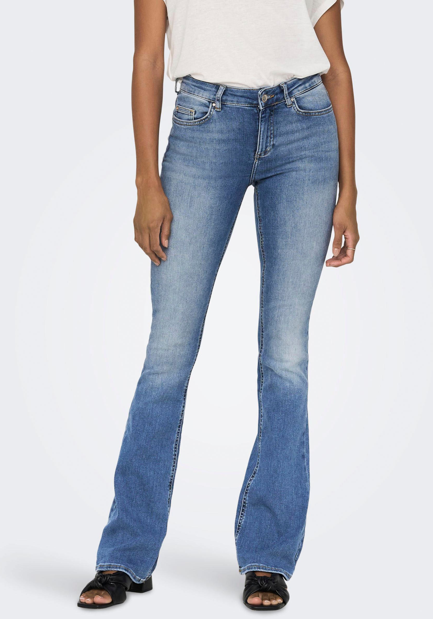 ONLY Bootcut-Jeans »ONLBLUSH LIFE MID FLARED NOOS« online DNM kaufen TAI467 BAUR 