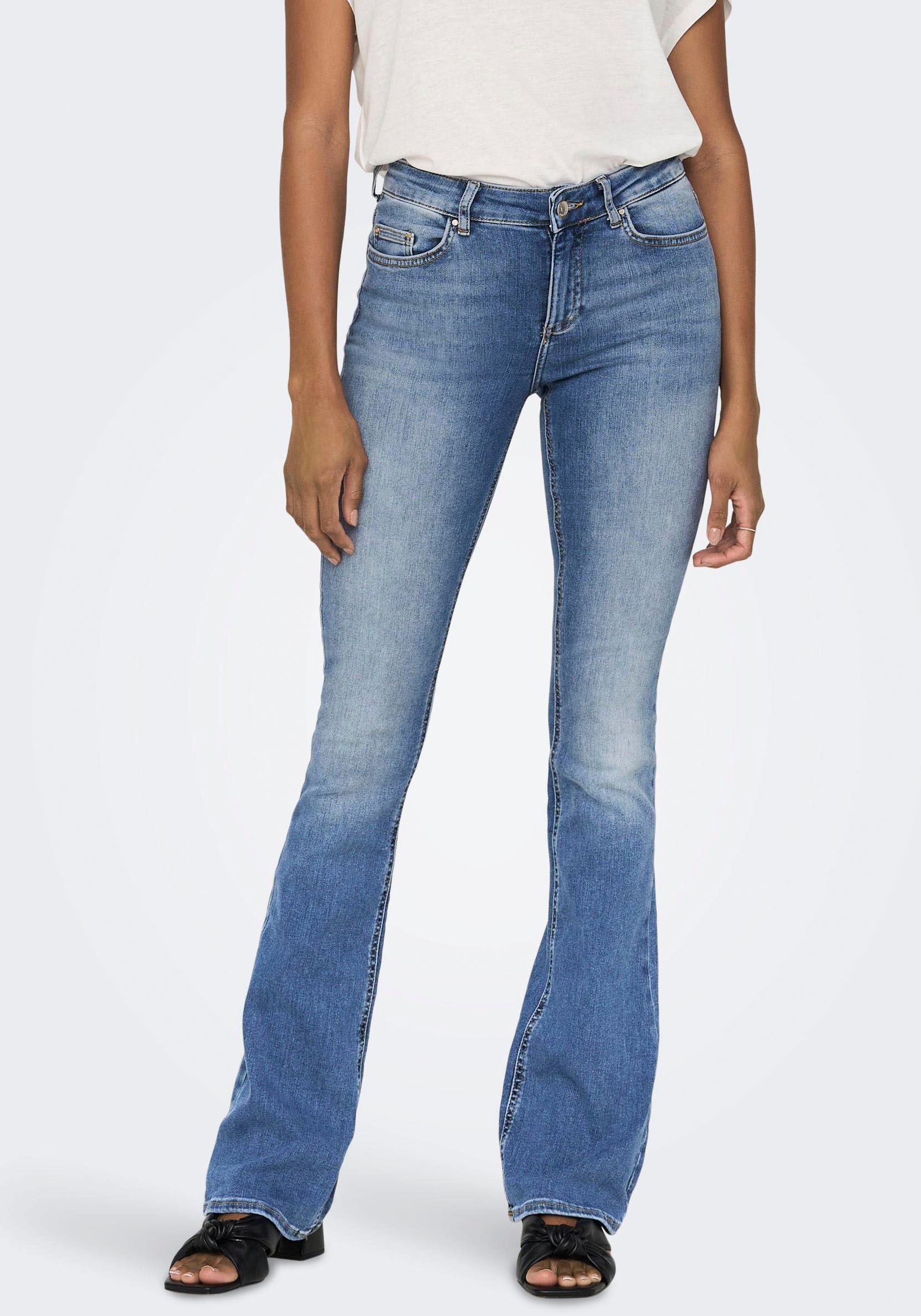 ONLY Bootcut-Jeans "ONLBLUSH – Bootcut-Jeans mit ausgestelltem Bein", bootc günstig online kaufen