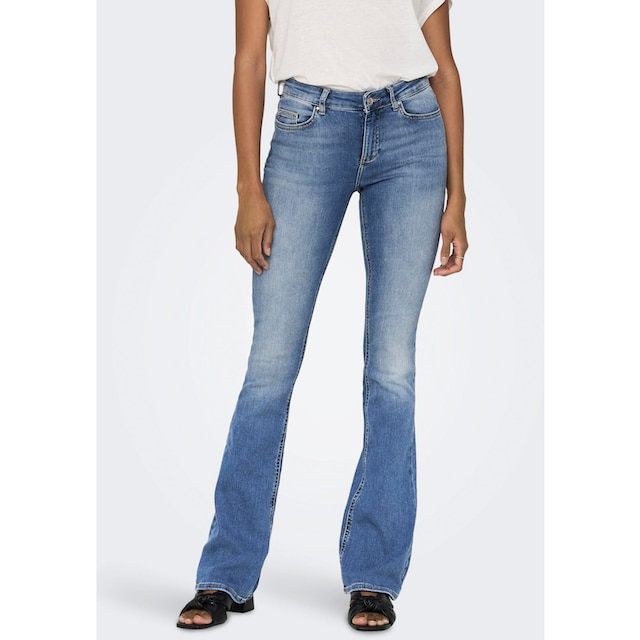 ONLY Bootcut-Jeans »ONLBLUSH LIFE MID FLARED DNM TAI467 NOOS« online kaufen  | BAUR | Stoffhosen