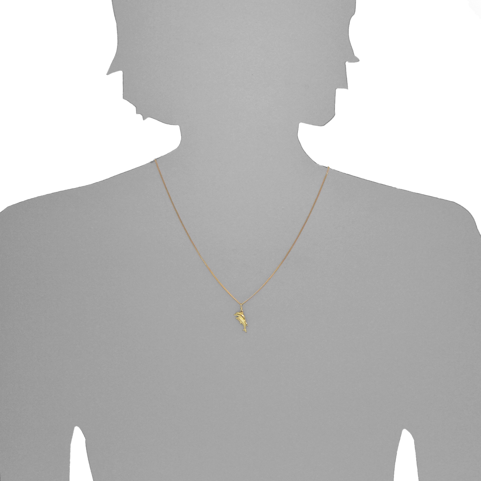 OSTSEE-SCHMUCK Kette und Anhänger Set »- Delphinpaar - Gold 333/000 -,«
