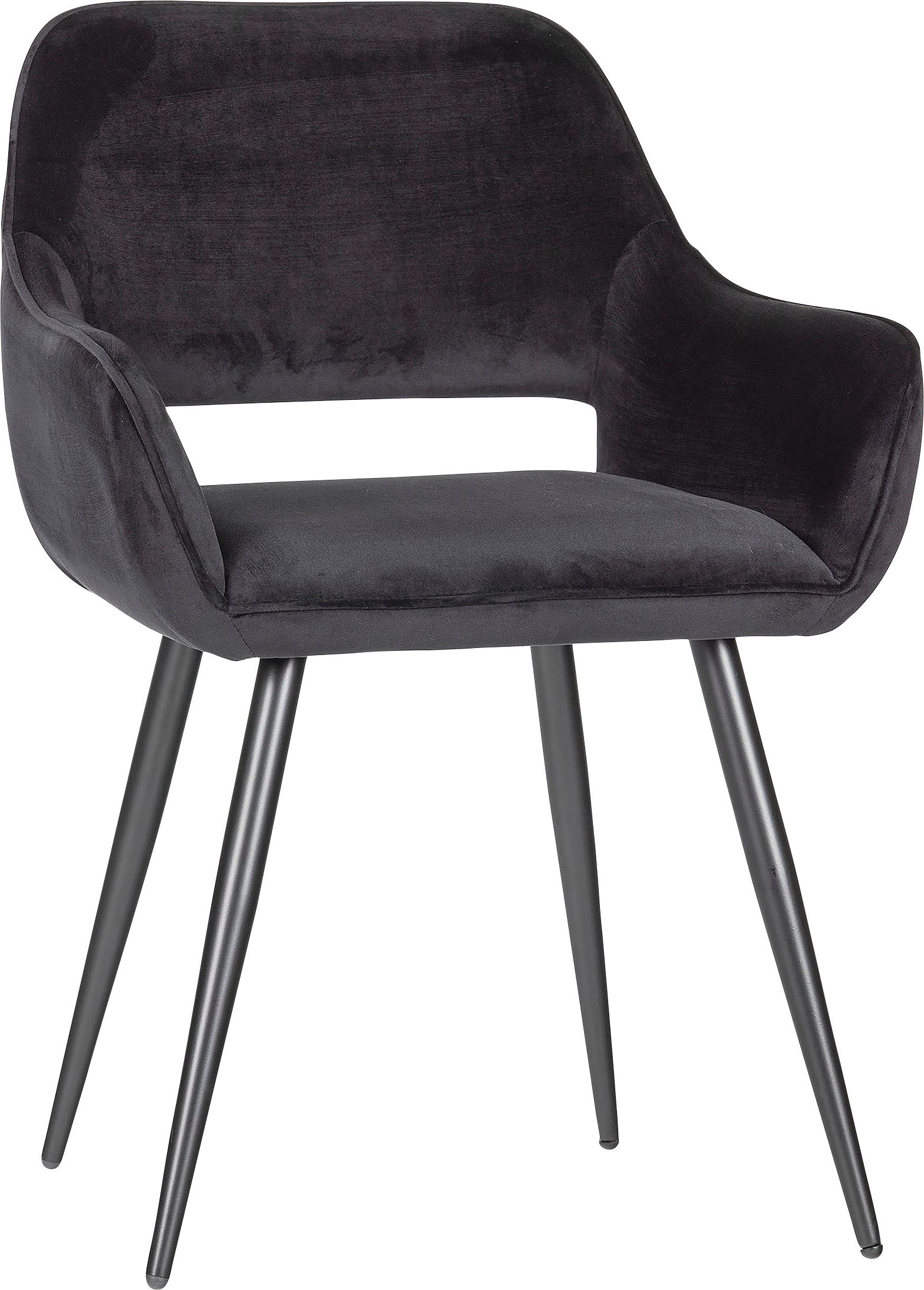 Woood Schwarz Schwarz Esszimmerstuhl "Jelle Mit Velvet-Bezug Und Metallgestell B 60 X T 57 X H 80 Cm" () 2 Stk.(Set 2 St) Tragkraft 130 Kg Pflegeleicht Einfach Zu Montierbar von Baur