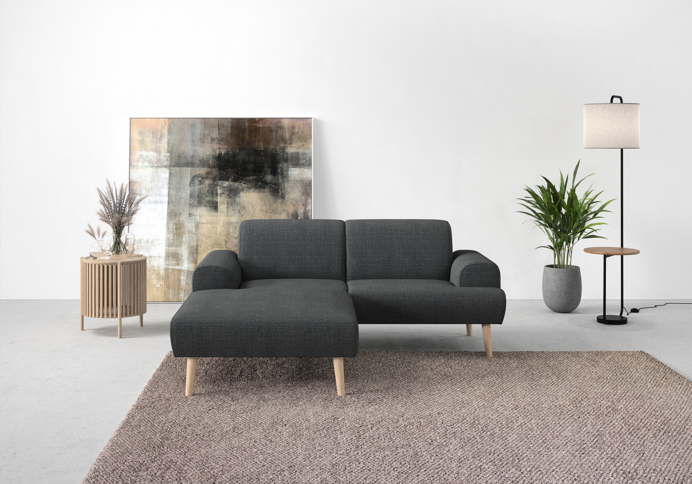Home affaire Ecksofa "Swift Scandic Design, komfortabler Federkern, Breite 192cm, L-Form" Federkern-Polsterung, B/T/H: 192/83/176 cm