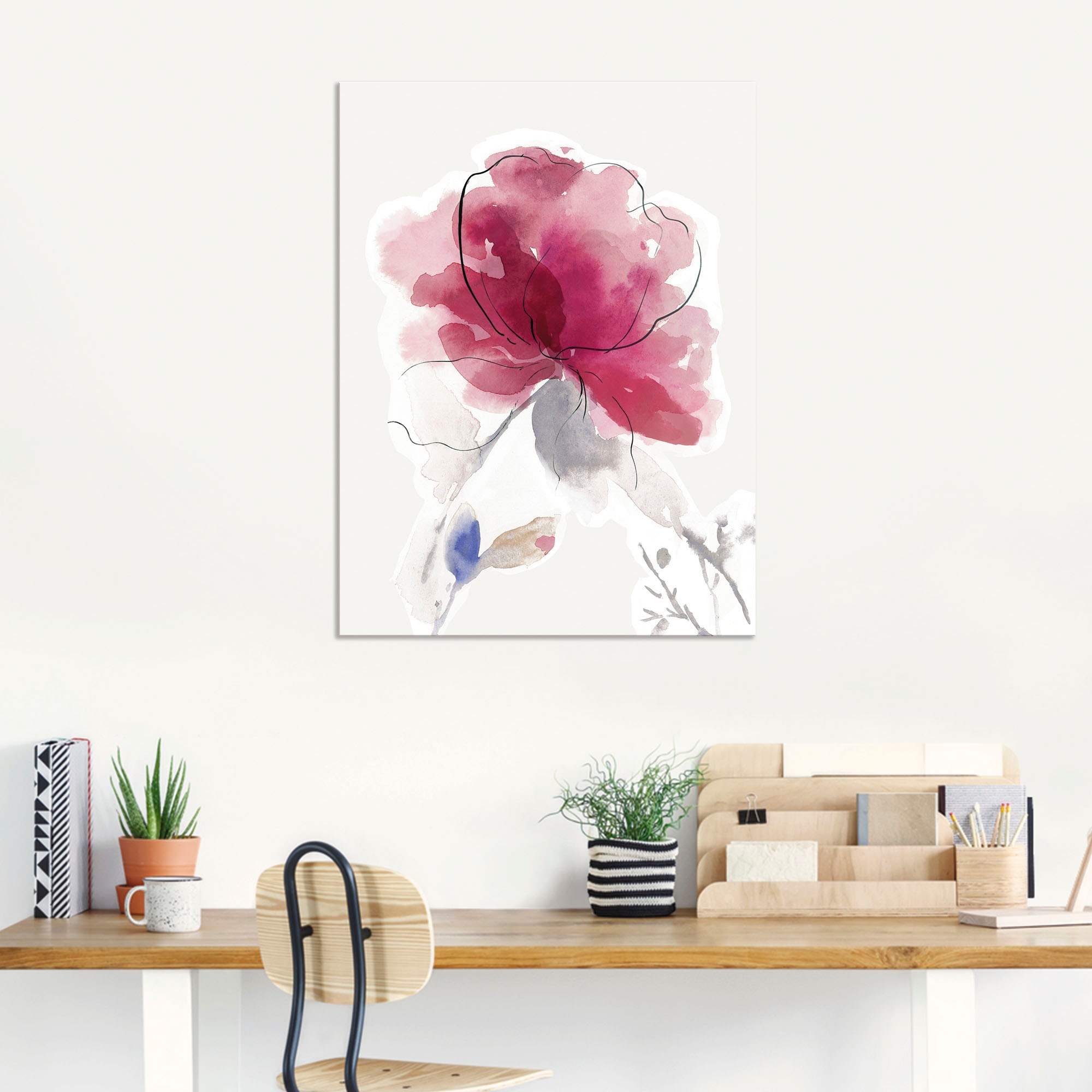 Artland Wandbild »Rosige Blüte II.«, Blumenbilder, (1 St.), als Alubild, Outdoorbild, Leinwandbild, Poster in verschied. Größen