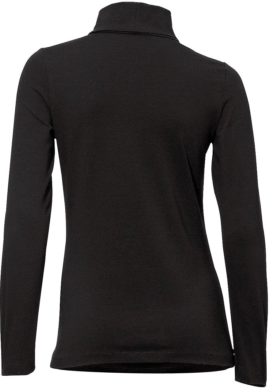 Rollkragenshirt HEINE "Rollkragen-Shirt", Damen, Gr. 50, schwarz, 95% Baumwolle, 5% Elasthan, unifarben, Shirts 3