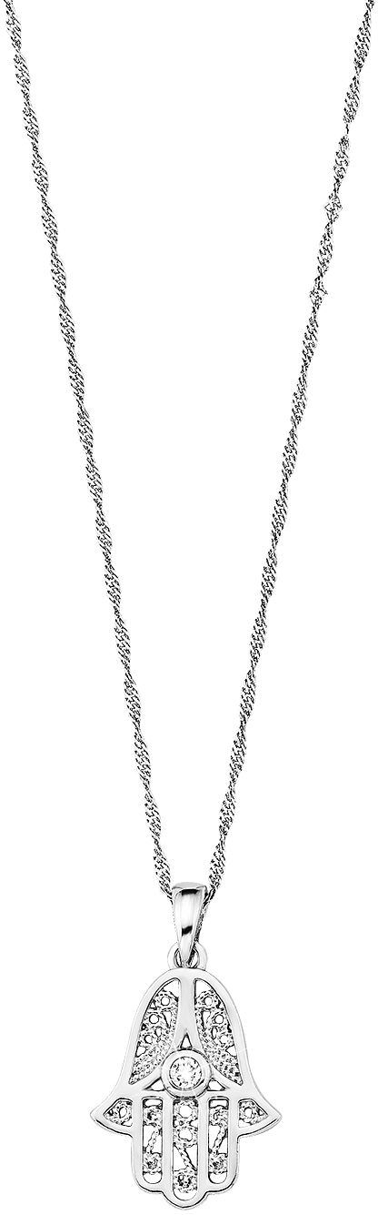 Kette mit Anhänger AMOR "Fatima´s Hand", silber (silberfarben), Halsketten, Damen, Silber 925 (Sterlingsilber), L: 42, mit Zirkonia (synth.) 2