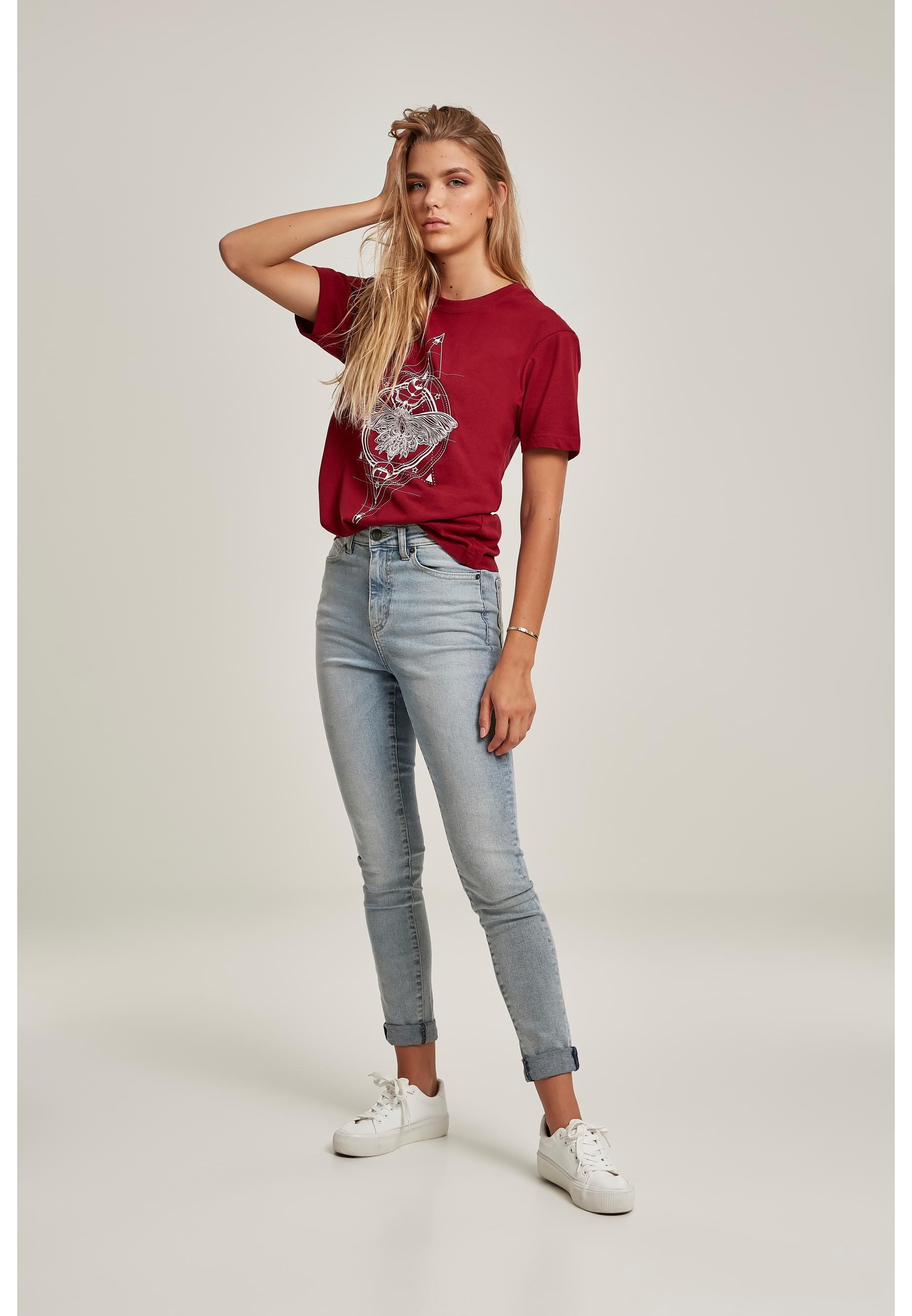MisterTee Kurzarmshirt »MisterTee Damen Ladies Moth Tee«, (1 tlg.)