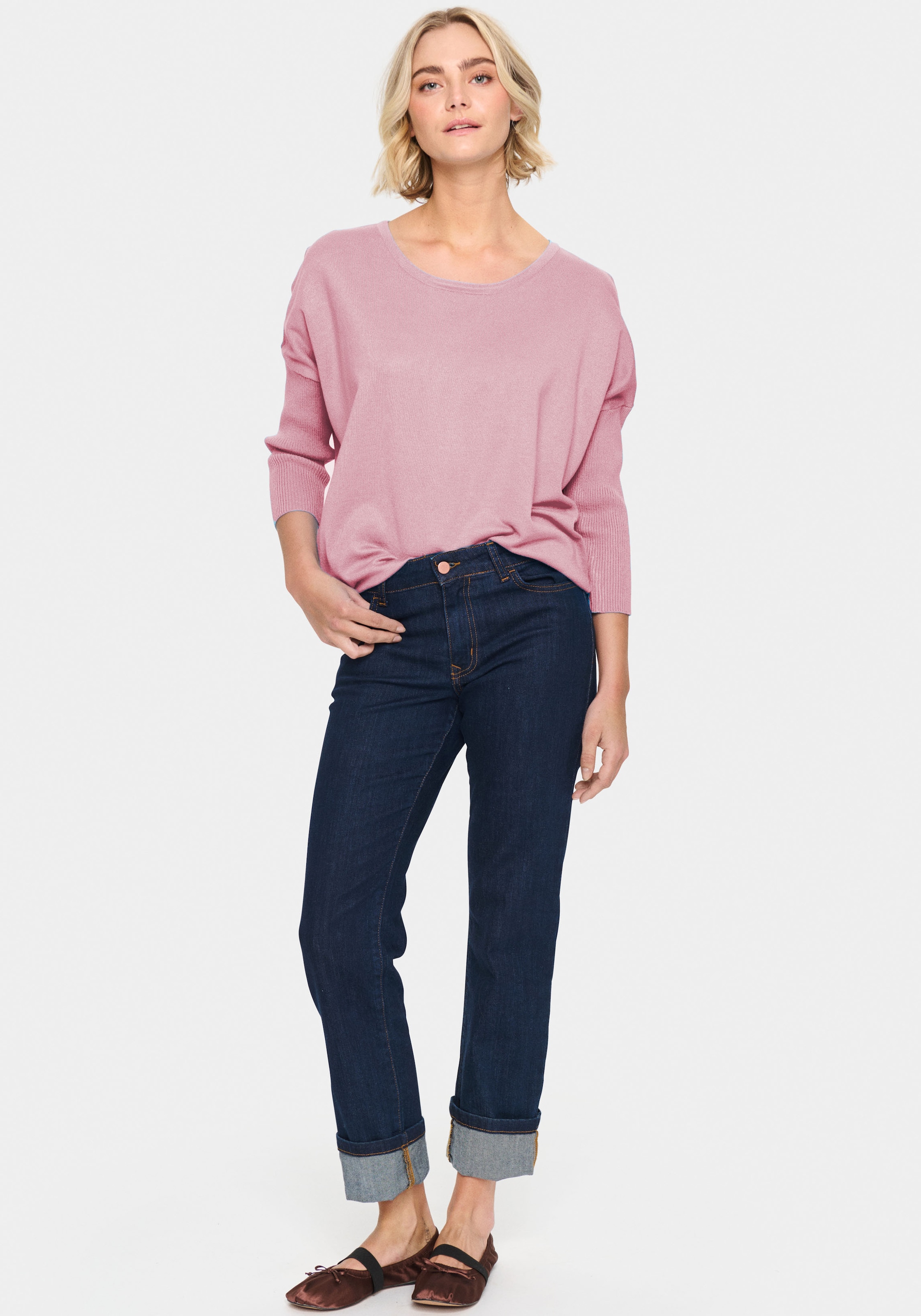 Saint Tropez Rundhalspullover »A2561, MilaSZ R-Neck«