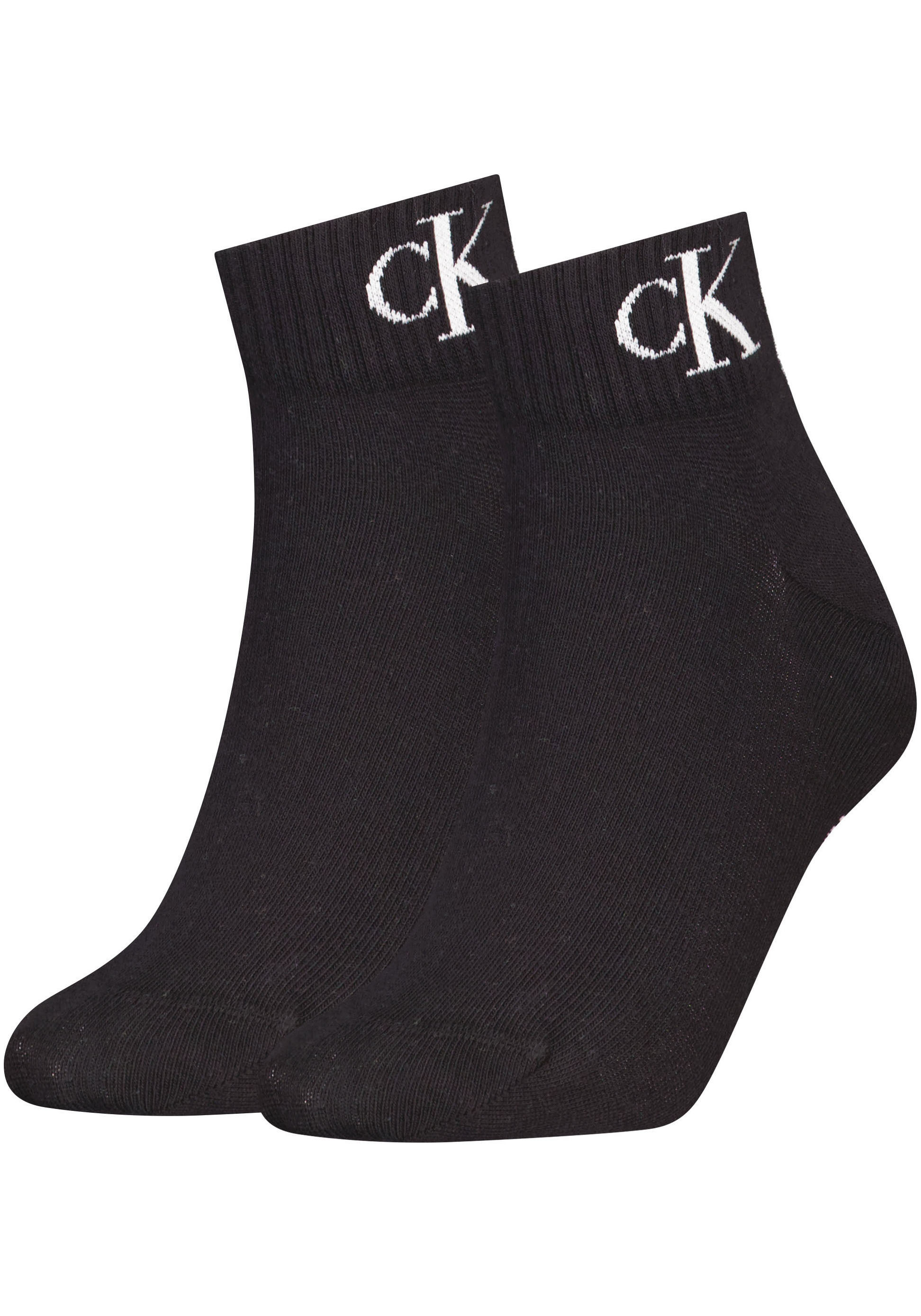 Calvin Klein Jeans "CKJ WOMEN QUARTER 2P MONOGRAM" 2 Paar, 2 Stk. tlg. mit Logostickerei