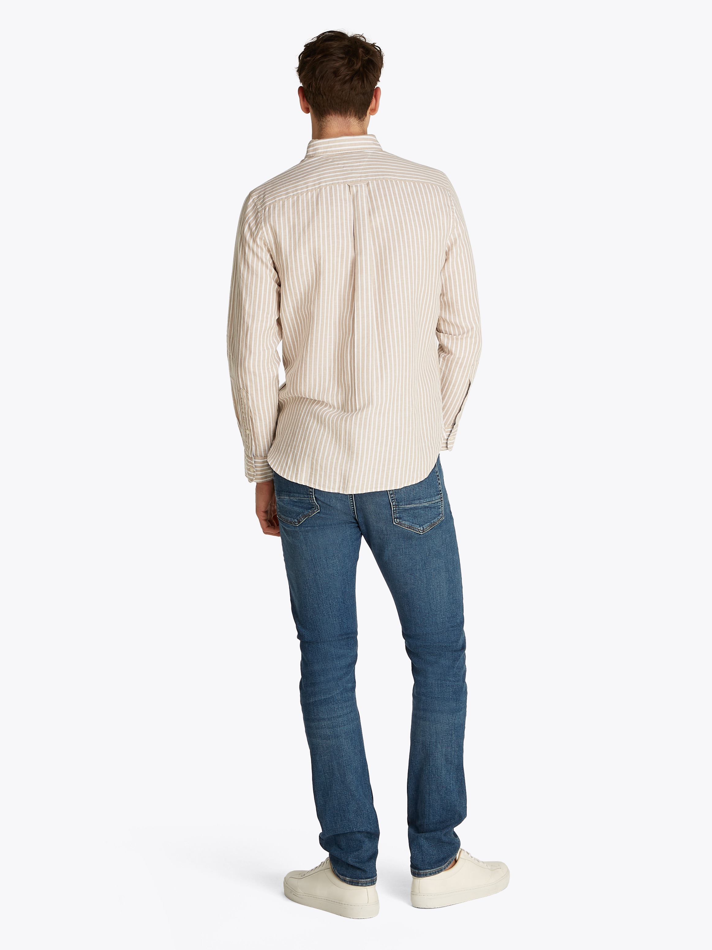 Tommy Hilfiger Langarmhemd »LINEN BLEND BOLD STRIPE«, mit feinen Streifen