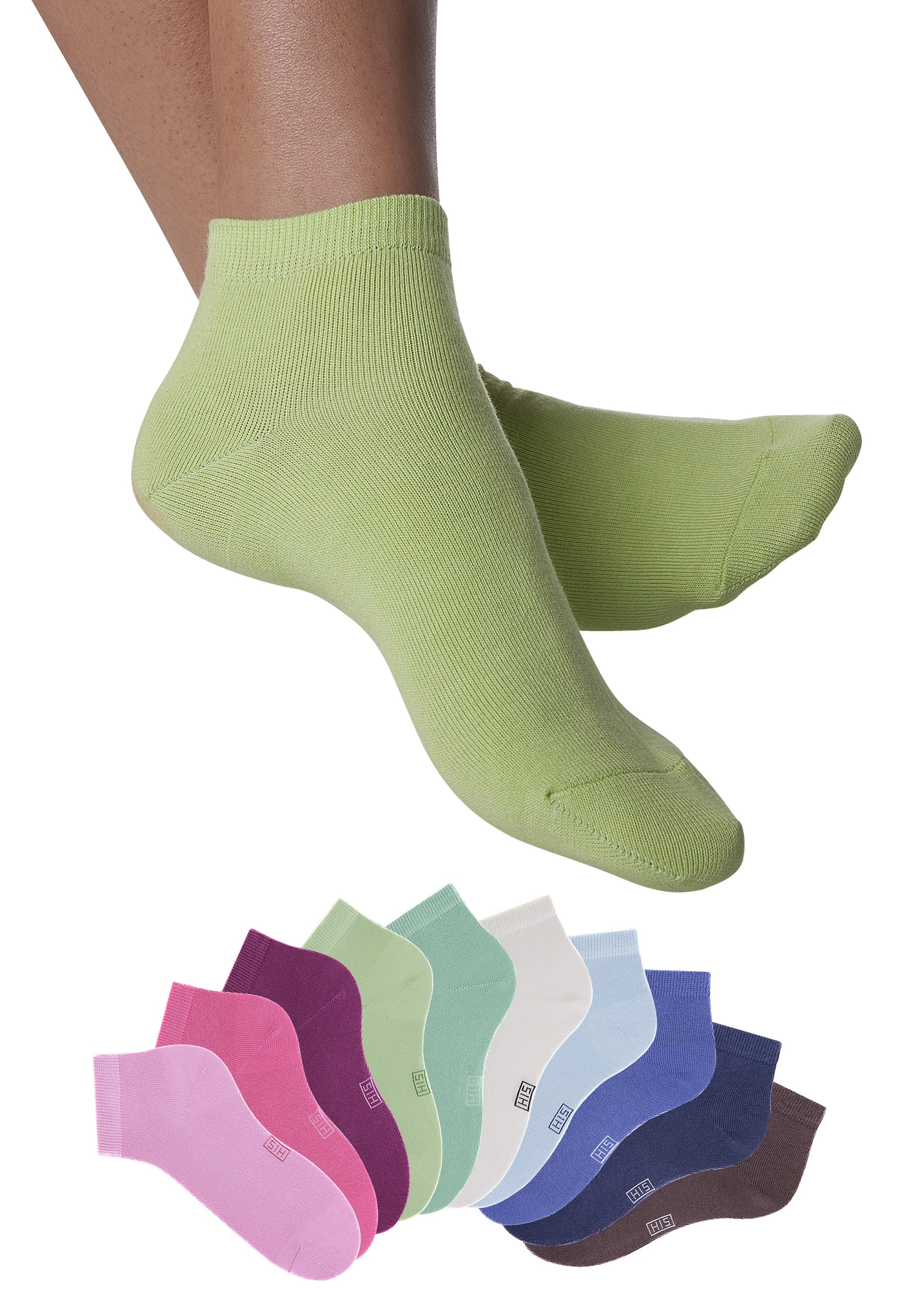 H.I.S Kurzsocken, (Set, 10 Paar), mit verstärkter Ferse und Spitze