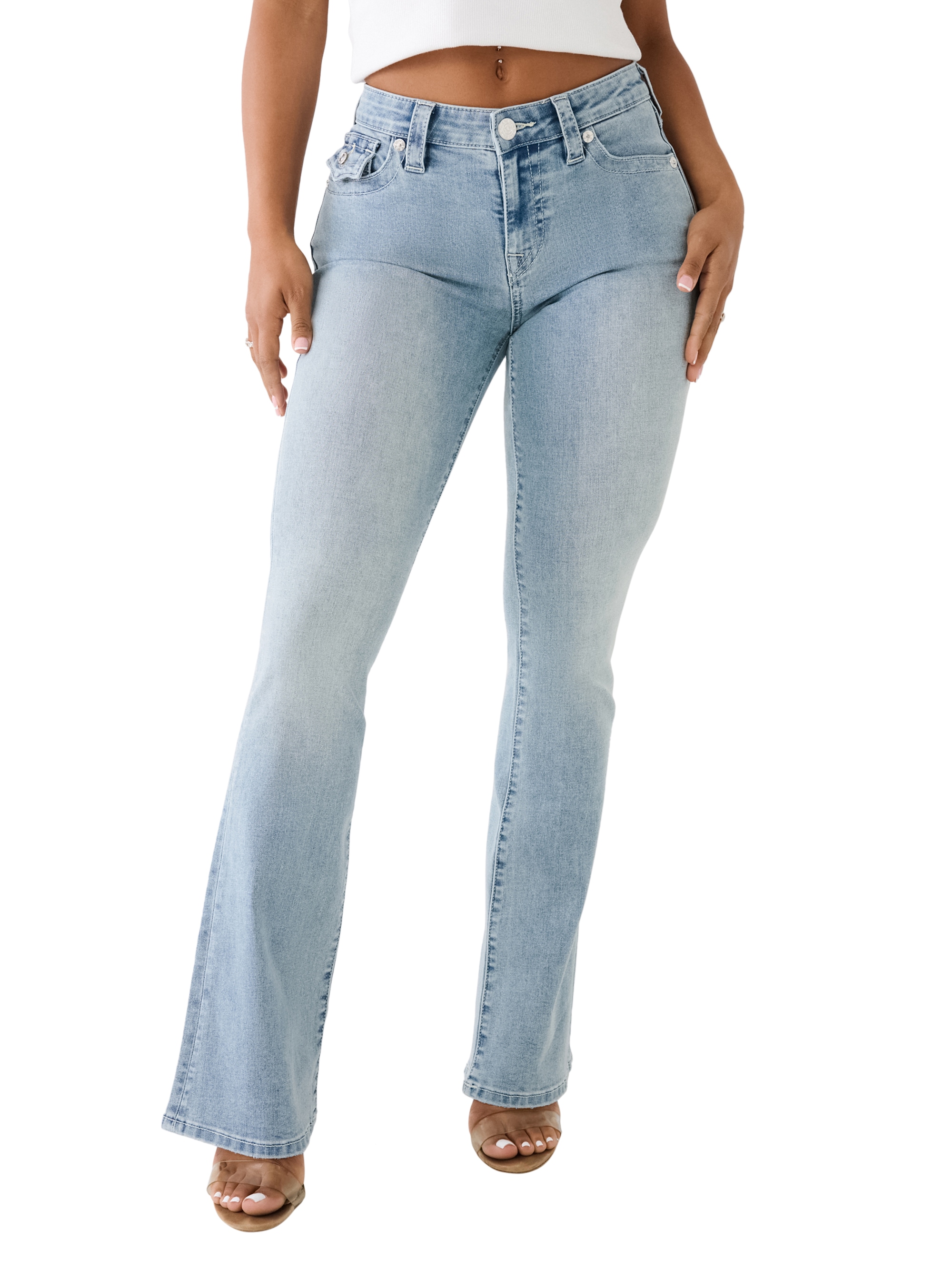 True Religion Bootcut-Jeans "BECCA MR BOOTCUT FLAP" Baumwollmischung, bootcut fit