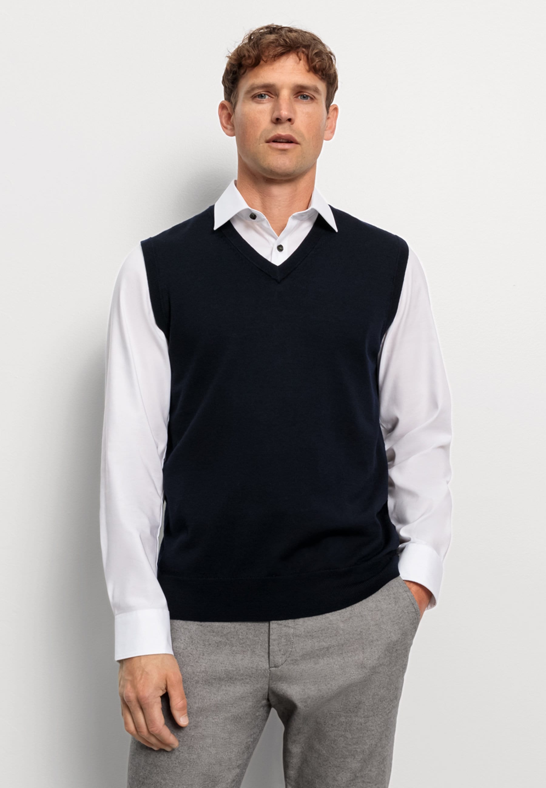 OLYMP Pullunder "OLYMP Casual Strick, Pullunder"