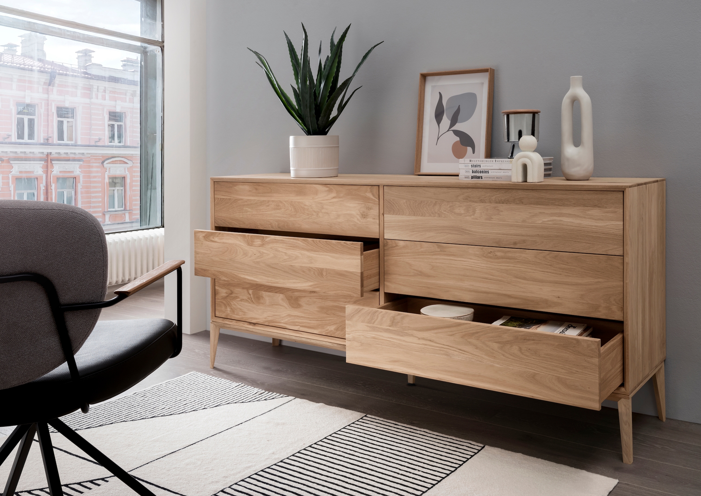 Home affaire Sideboard »Koda«, 6 Schubladen mit push to open funktion