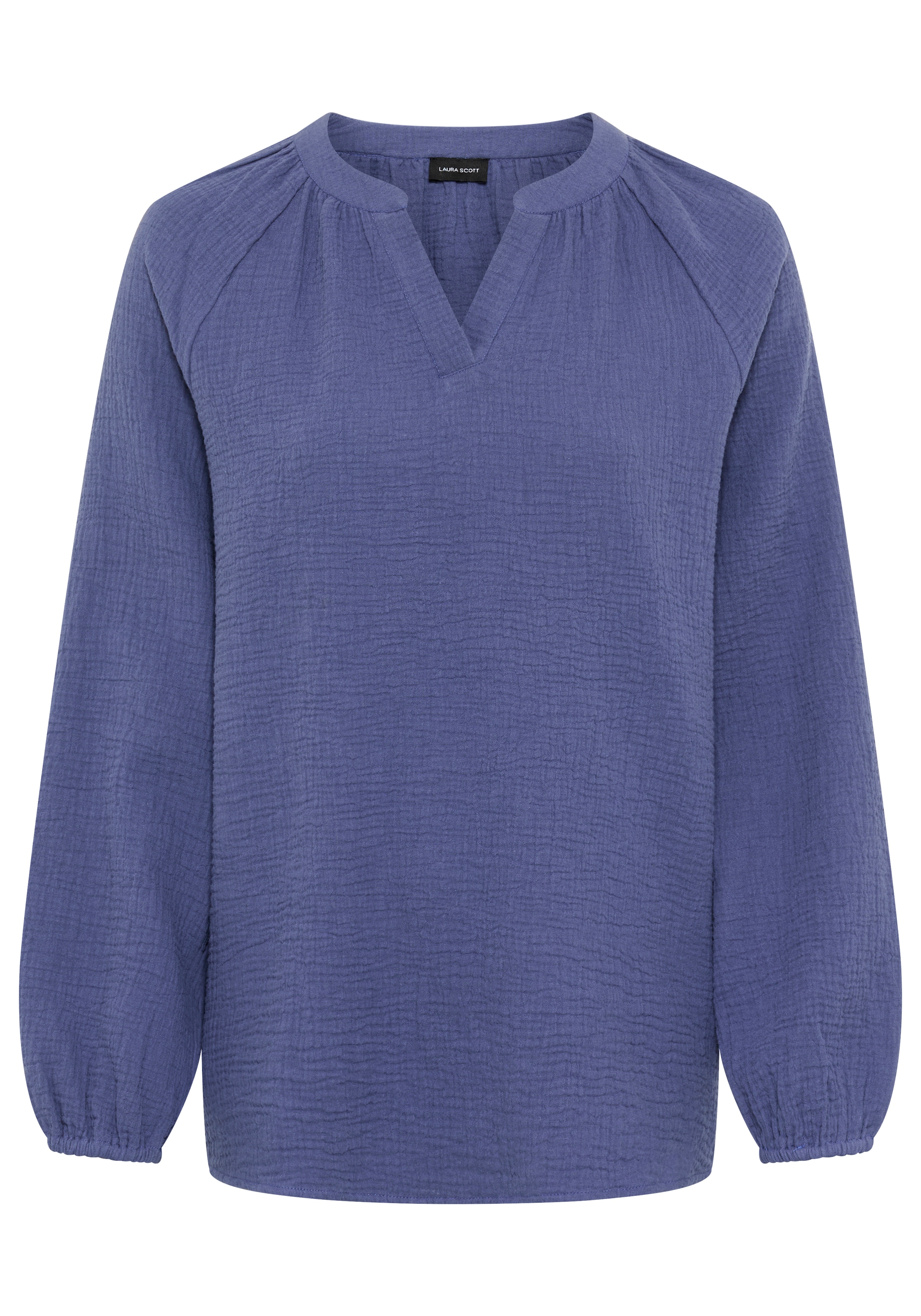 Laura Scott Schlupfbluse feminin geschnitten, aus Baumwolle, unifarben