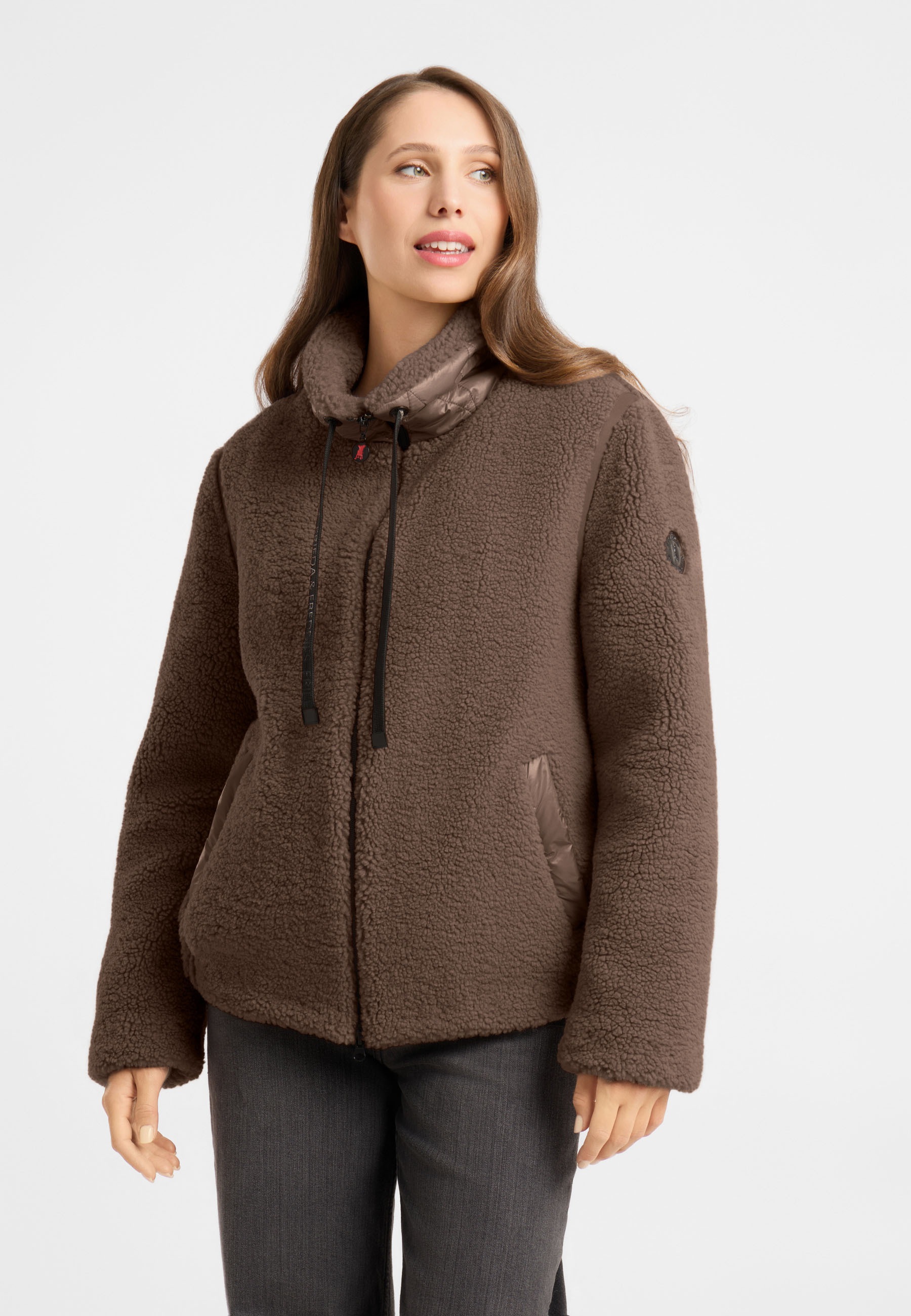 Frieda & Freddies Winterjacke »Frieda & Freddies Teddyjacke mit Nylon-Details«