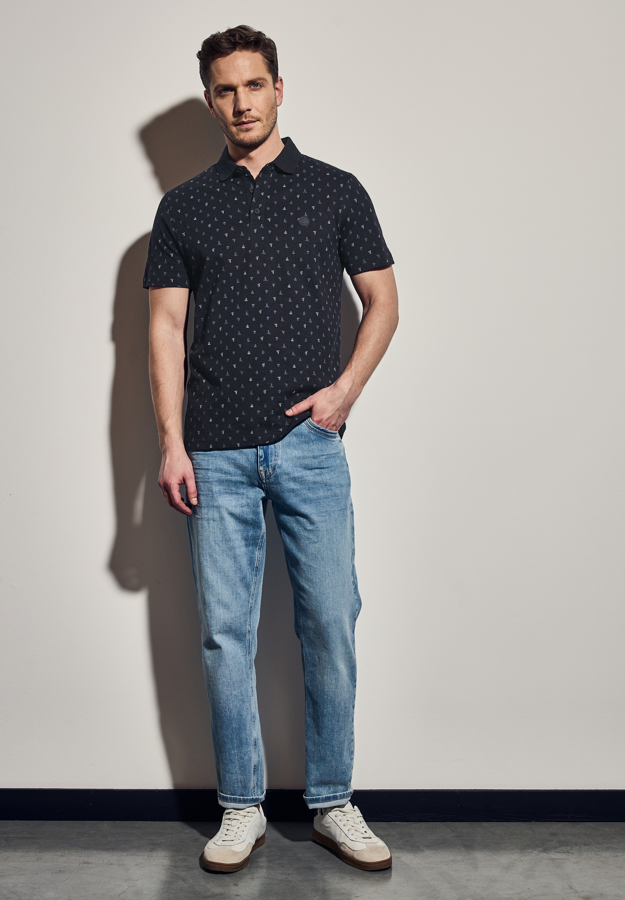 STREET ONE MEN Poloshirt, aus reiner Baumwolle