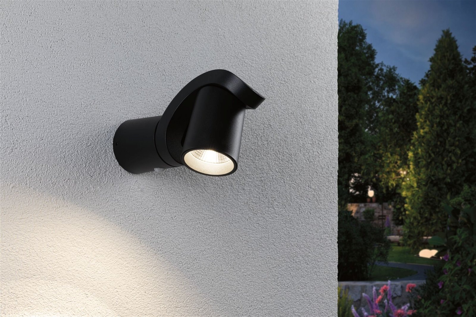 Paulmann LED Außen-Wandleuchte »Cuff IP44 76x217mm 3000K 10W 700lm 230V 70° Aluminium« 1 Stk. Warmweiß Bewegungsmelder