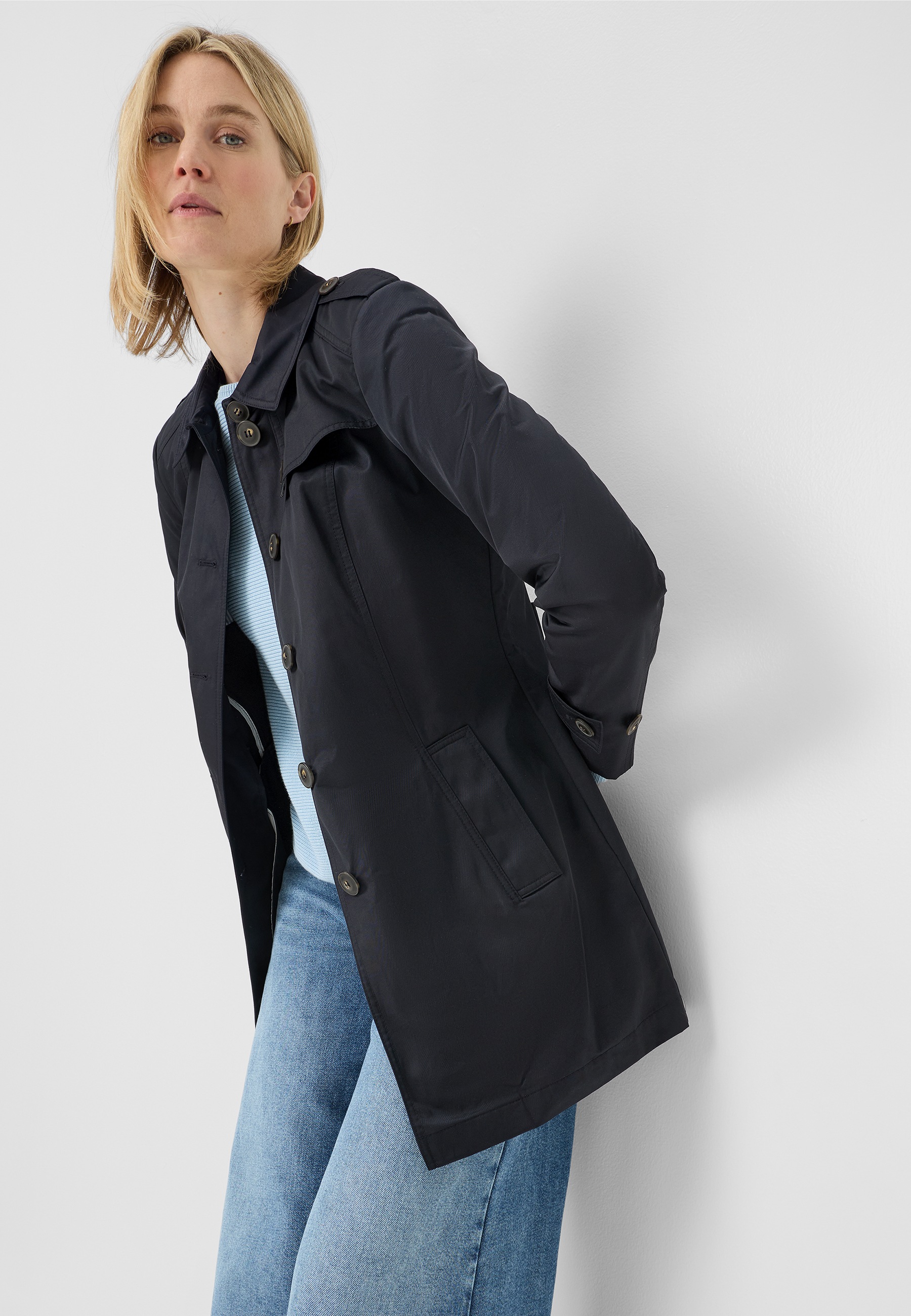 Fuchs Schmitt Kurzmantel Lightweight Cotton, Regular Fit, Schulterklappen günstig online kaufen