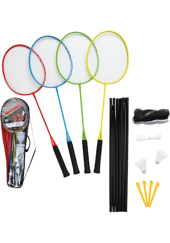 Badmintonschläger »Badminton Set Matchmaker 4 Spieler, Schläger, Strand & Wiese«, (Set)