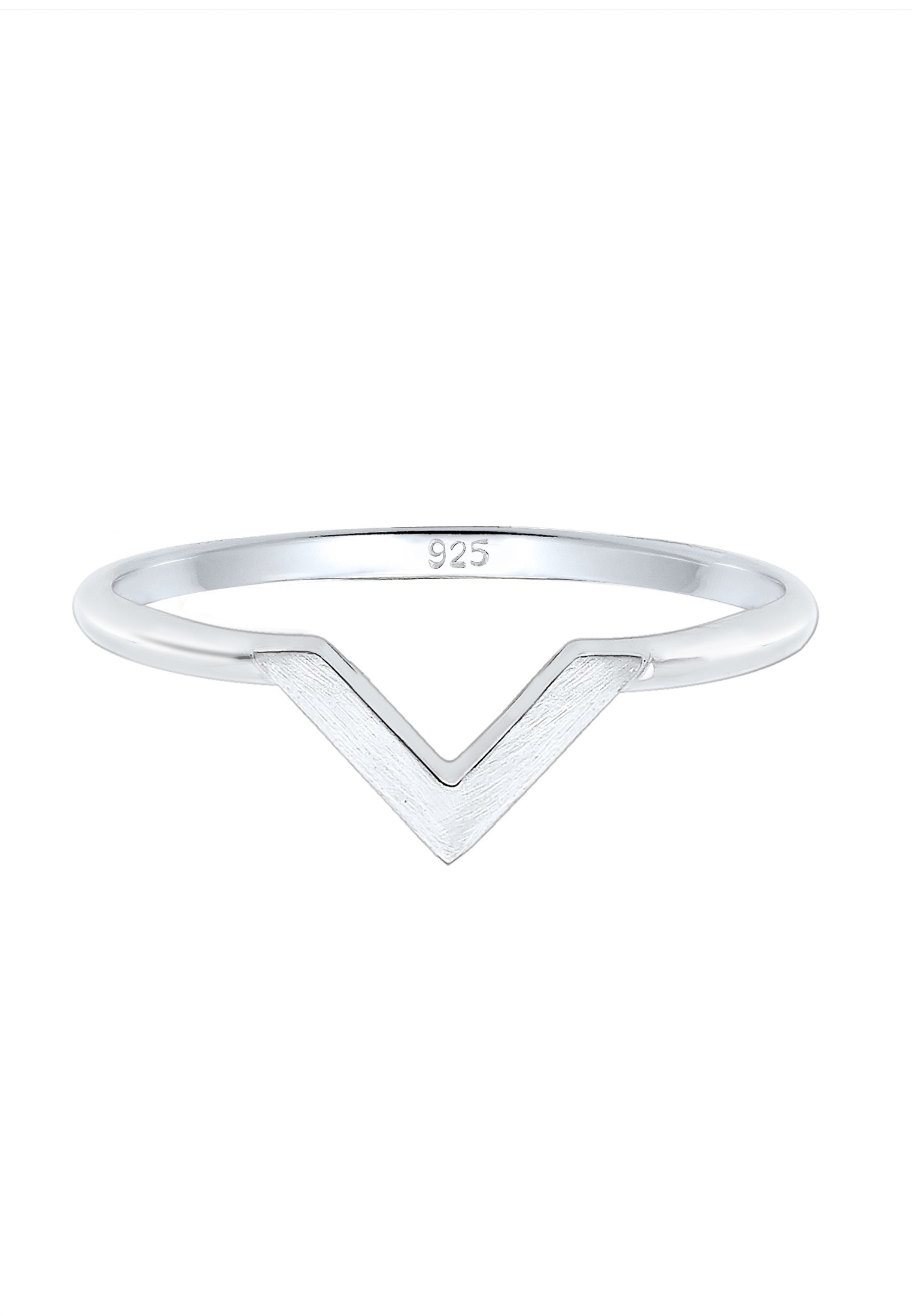 Elli Fingerring »V-Form Matt Basic 925 Silber«