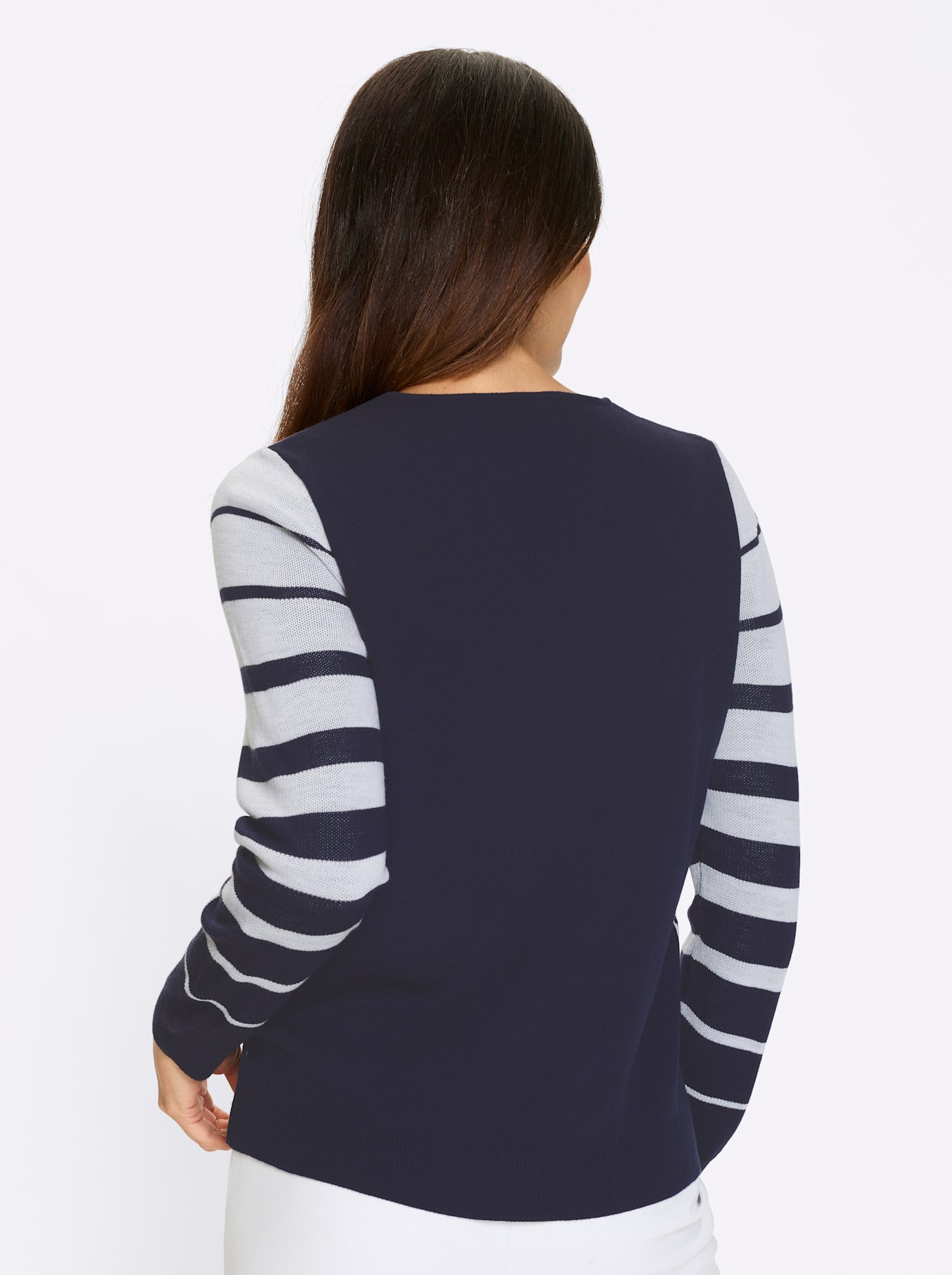 Thumbnail - Classic Basics V-Ausschnitt-Pullover "Langarm-Pullover"