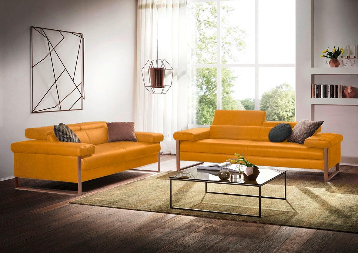 W.SCHILLIG 2-Sitzer »finn«, German Design Award 2016, Fußgestell Nussbaum natur, Breite 210 cm