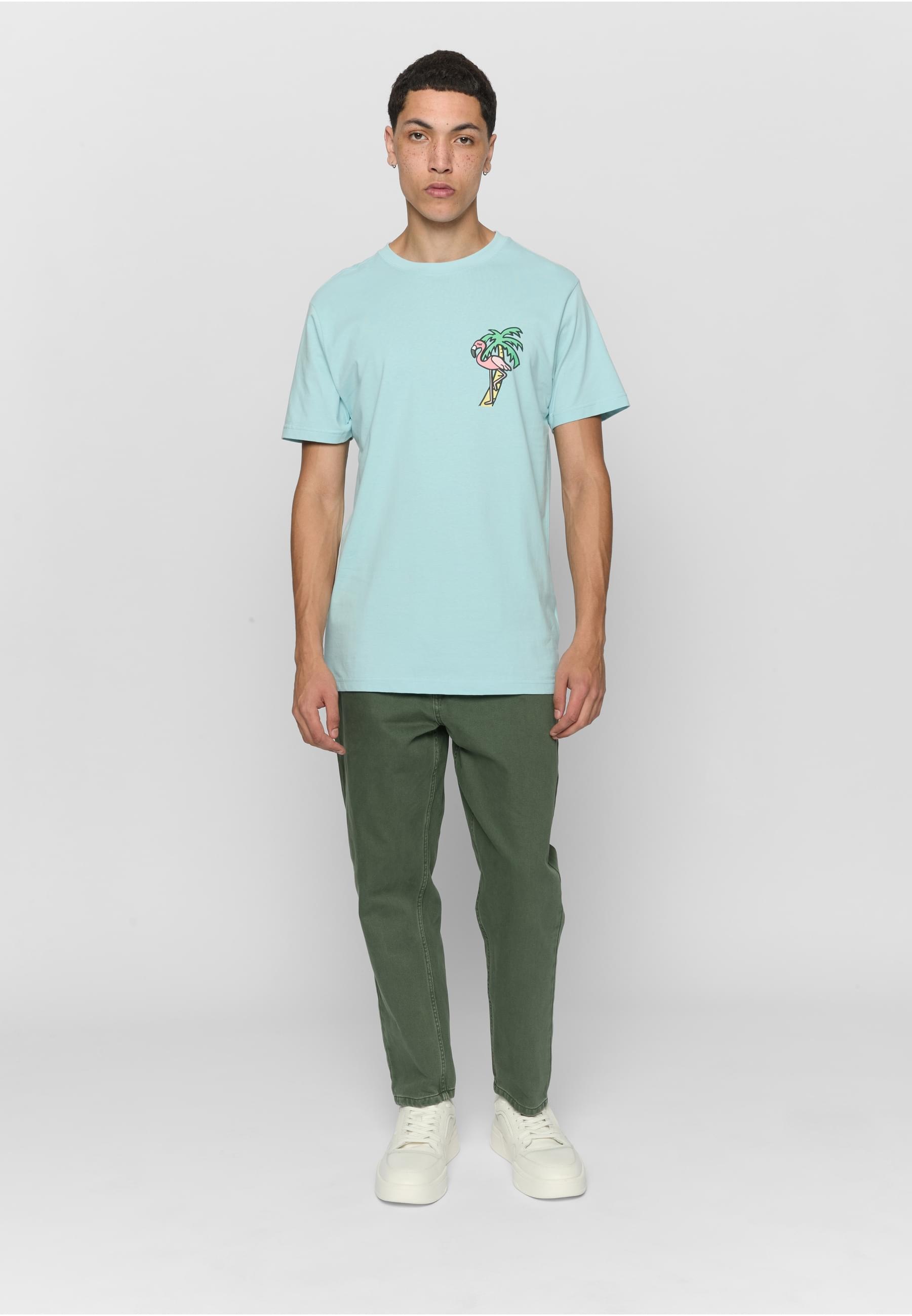 MisterTee Kurzarmshirt »MisterTee Herren Flamingo T-Shirt Round Neck«, (1 tlg.)