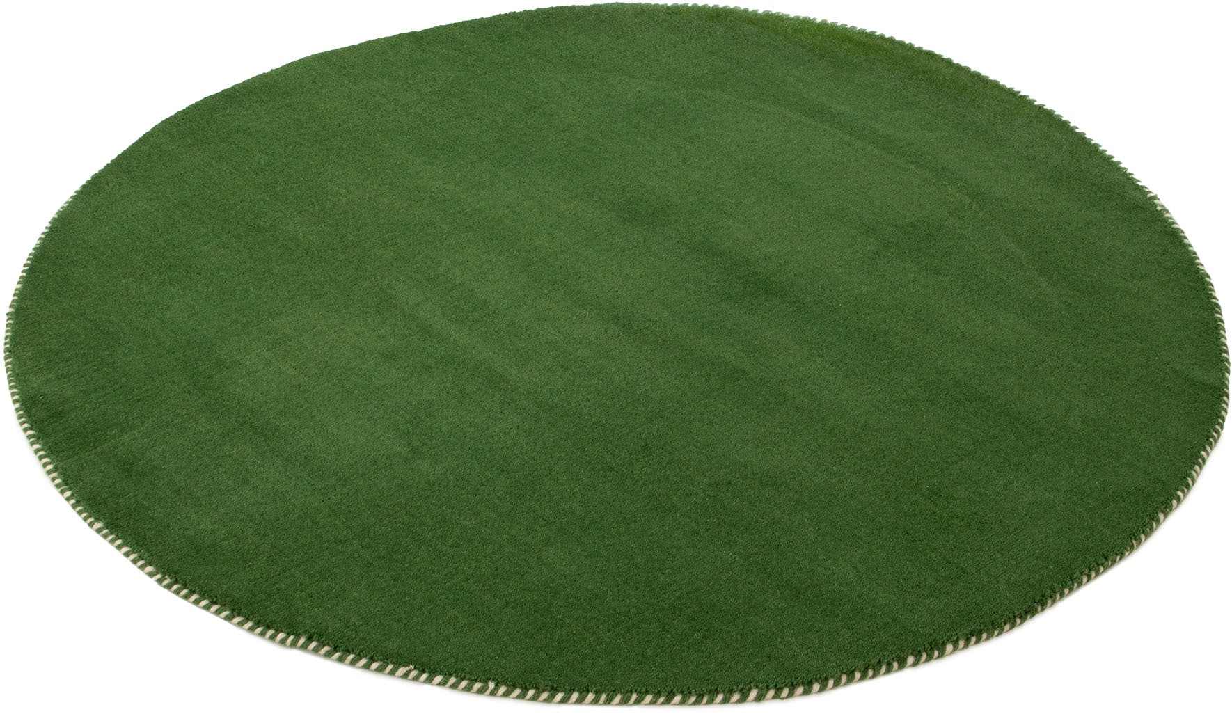 carpetfine Wollteppich »Gabbeh Lola Uni«, rund, 14 mm Höhe, mit natürlichem Pflanzenmaterial von Hand gewebt, auch als Läufer