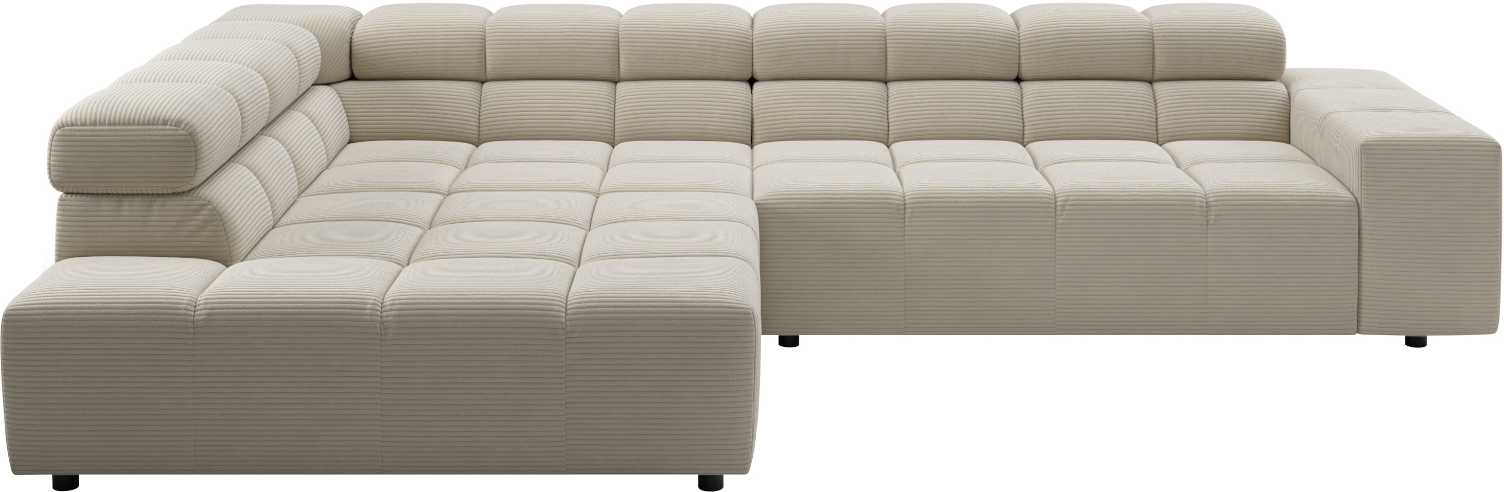 Home affaire Ecksofa "Ancona, Ecksofa, incl. Kopfteilverstellung, Breite 319 cm, L-Form" wahlweise elektrische Sitztiefenverstellung
