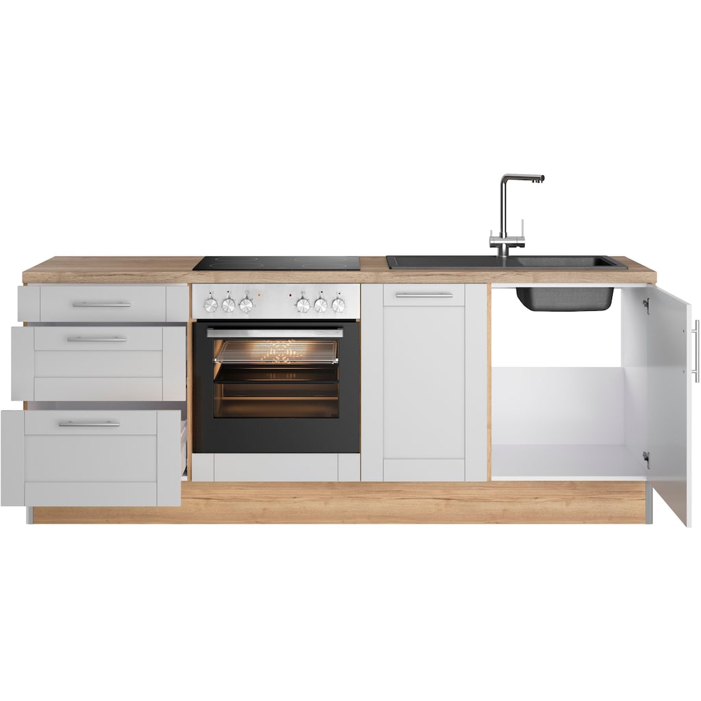 OPTIFIT Küche »Ahus«, 225 cm breit, ohne E-Geräte, Soft Close Funktion