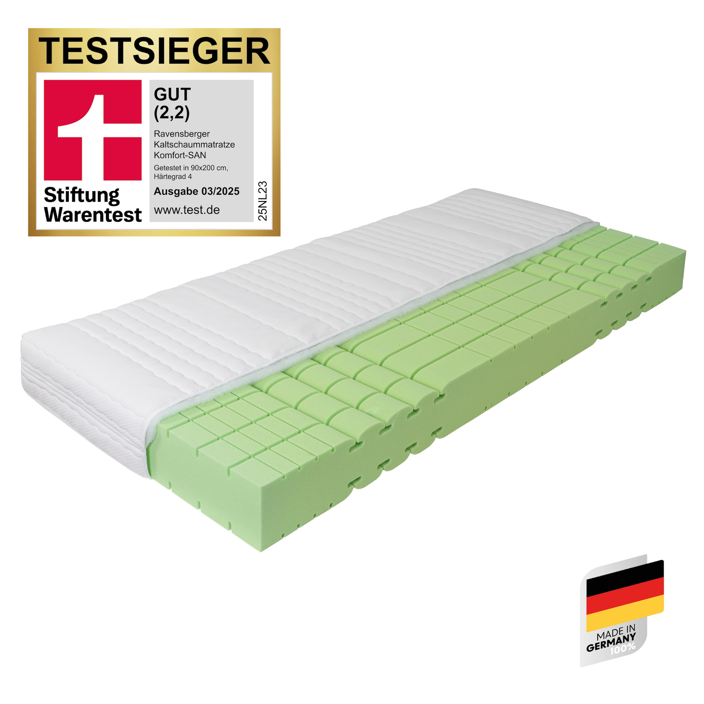 RAVENSBERGER Matratzen Kaltschaummatratze "KOMFORT-SAN Testsieger Stiftung günstig online kaufen