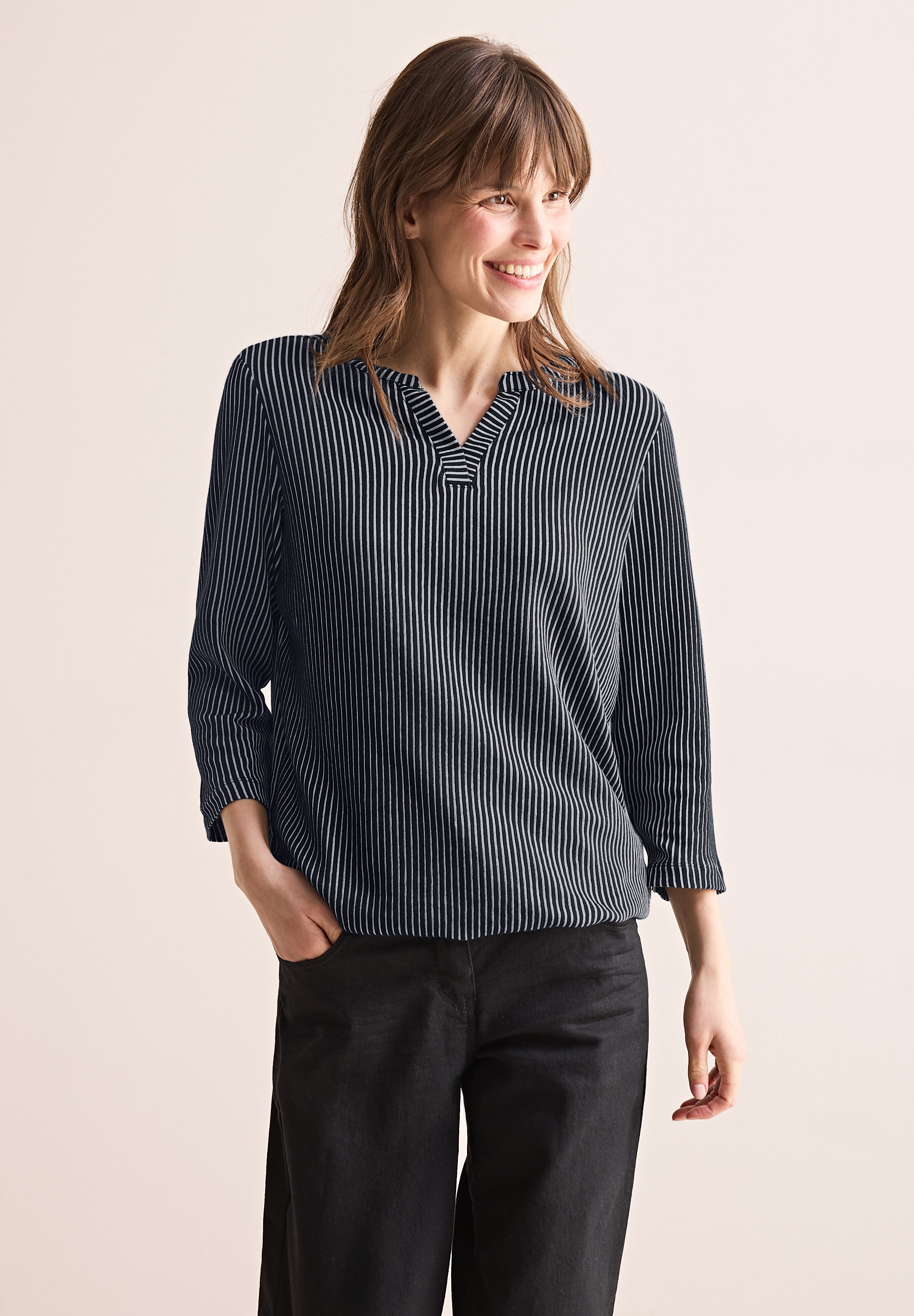 Cecil 3/4-Arm-Shirt, im soften Baumwoll-Mix