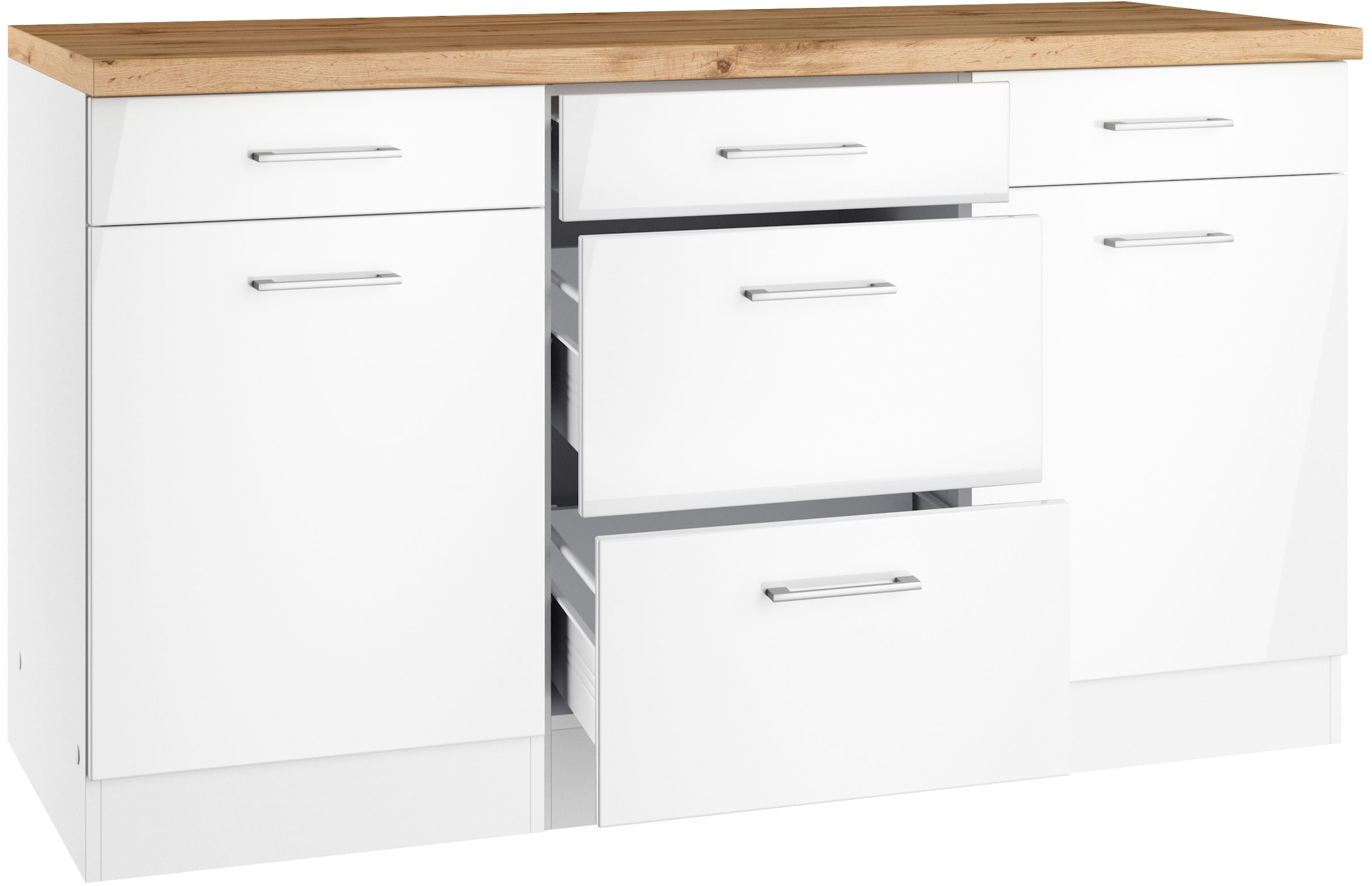 KOCHSTATION Unterschrank »KS-Milan«, HELD Möbel, Unterschrank 150 cm, matte oder hochglänzende Fronten
