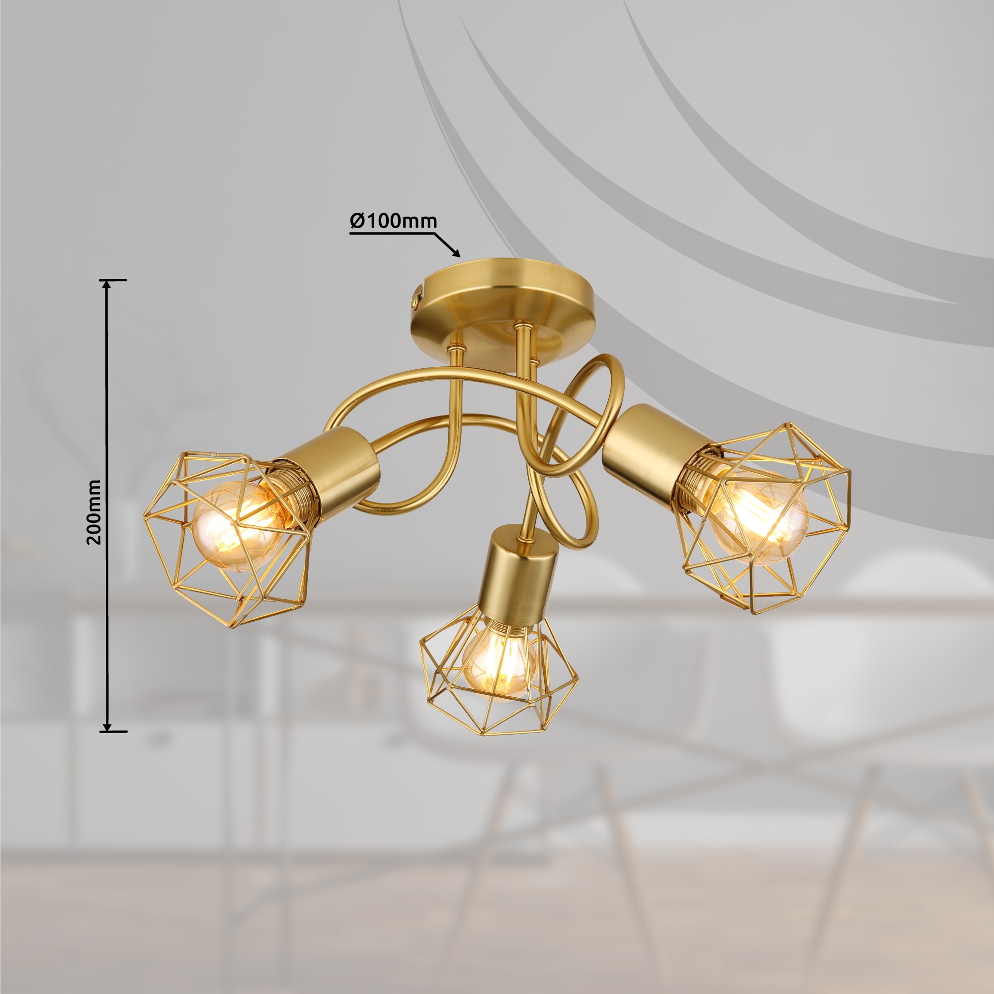 GLOBO LIGHTING Deckenleuchte »XARA I«, Leuchtmittel E14 | ohne Leuchtmittel, Deckenlampe/Wohnzimmer/Schlafzimmer/modern