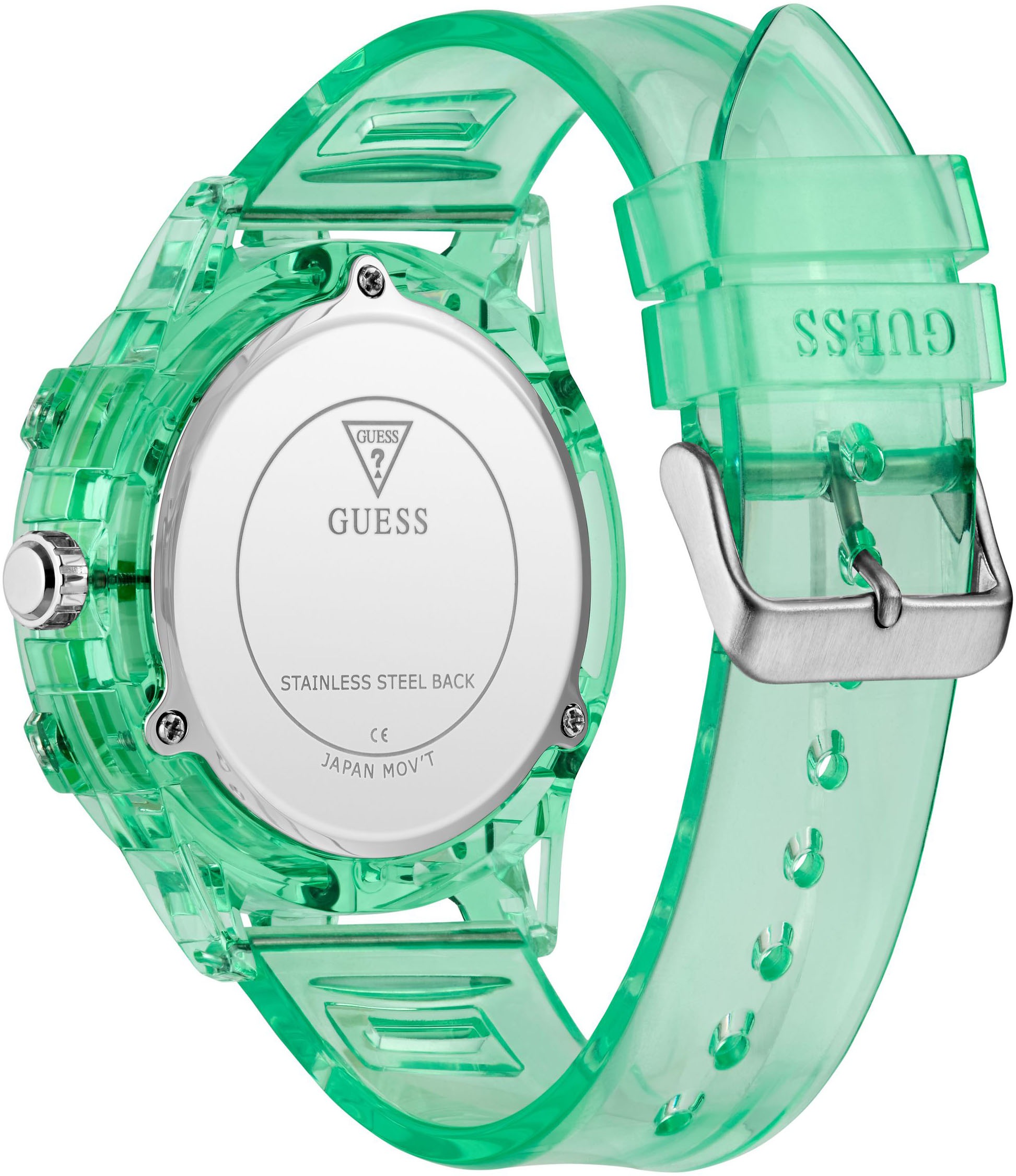Guess Multifunktionsuhr »KING«, Quarzuhr, Armbanduhr, Herrenuhr, Datum, Wochentag, Polyurethanarmband