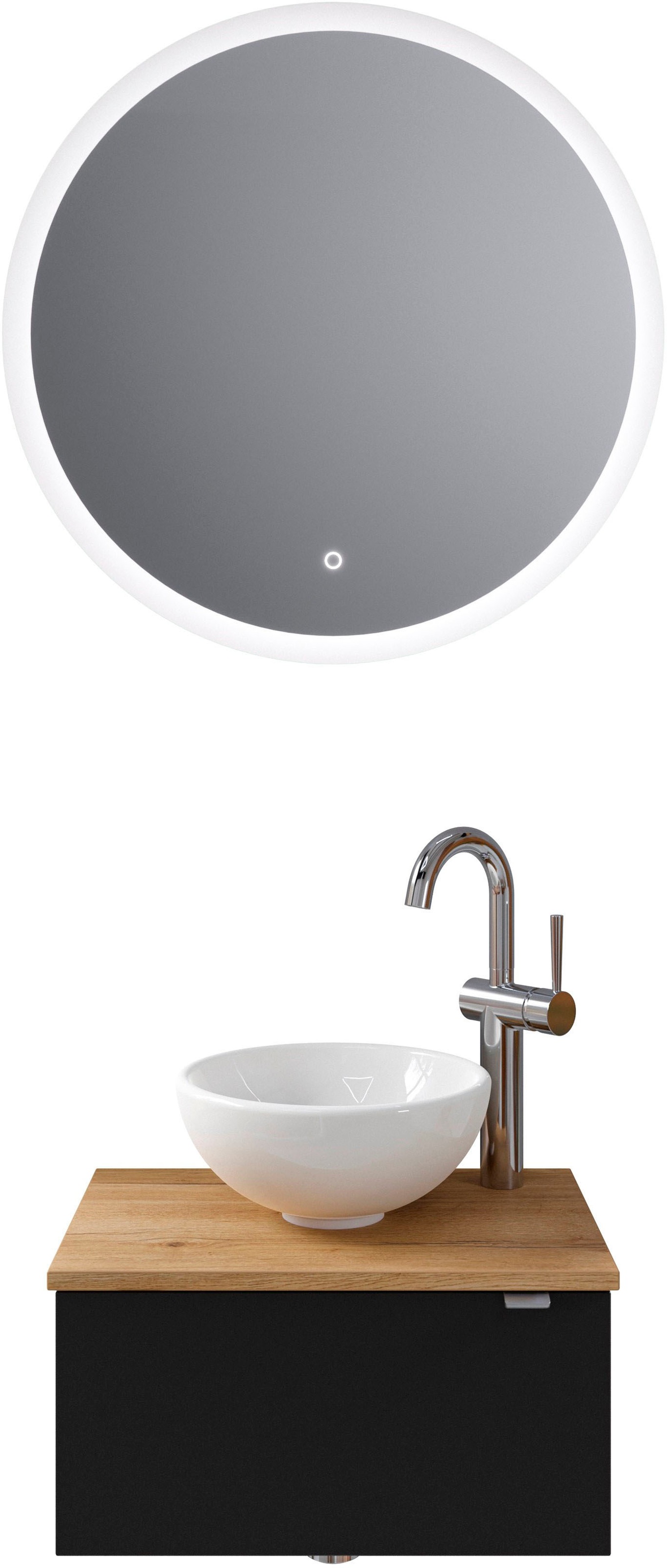 Saphir Badmöbel-Set "Serie 6915" 4 Stk. tlg. Gäste-Bad, mit LED-Spiegel und günstig online kaufen