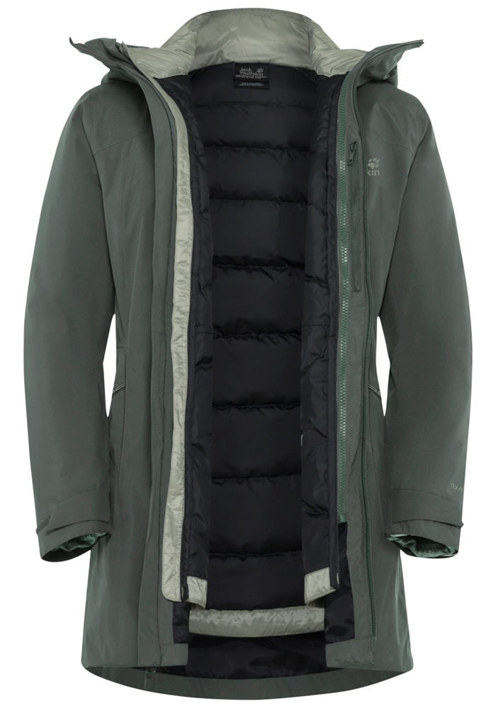 Jack Wolfskin 3-in-1-Funktionsjacke »ICECAPE 3IN1 DOWN JKT W RDS«, mit Kapuze