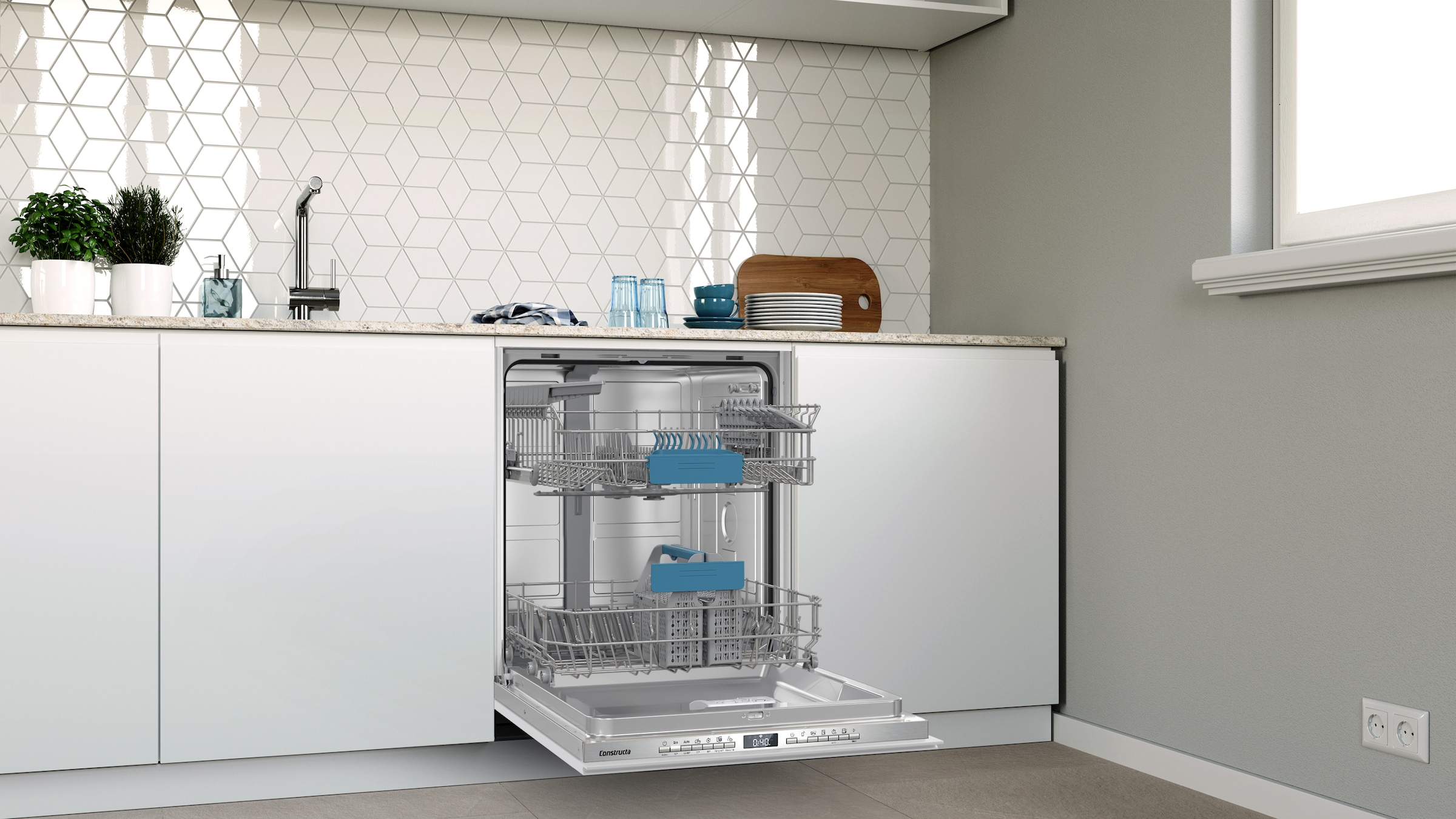 Constructa vollintegrierbarer Geschirrspüler »CG6HX03HUE« 13 tlg. Maßgedecke