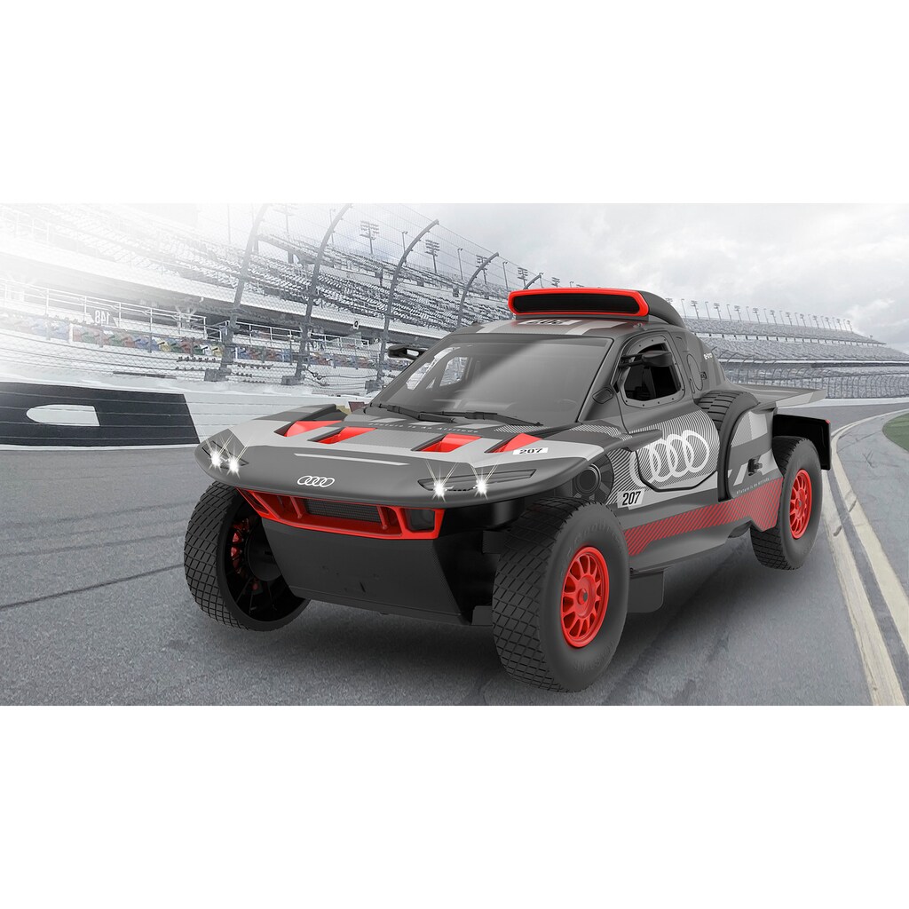 Jamara RC-Auto »Deluxe Cars, AUDI RS Q e-tron E2 1:14, grau - 2,4 GHz«, mit LED-Lichtern