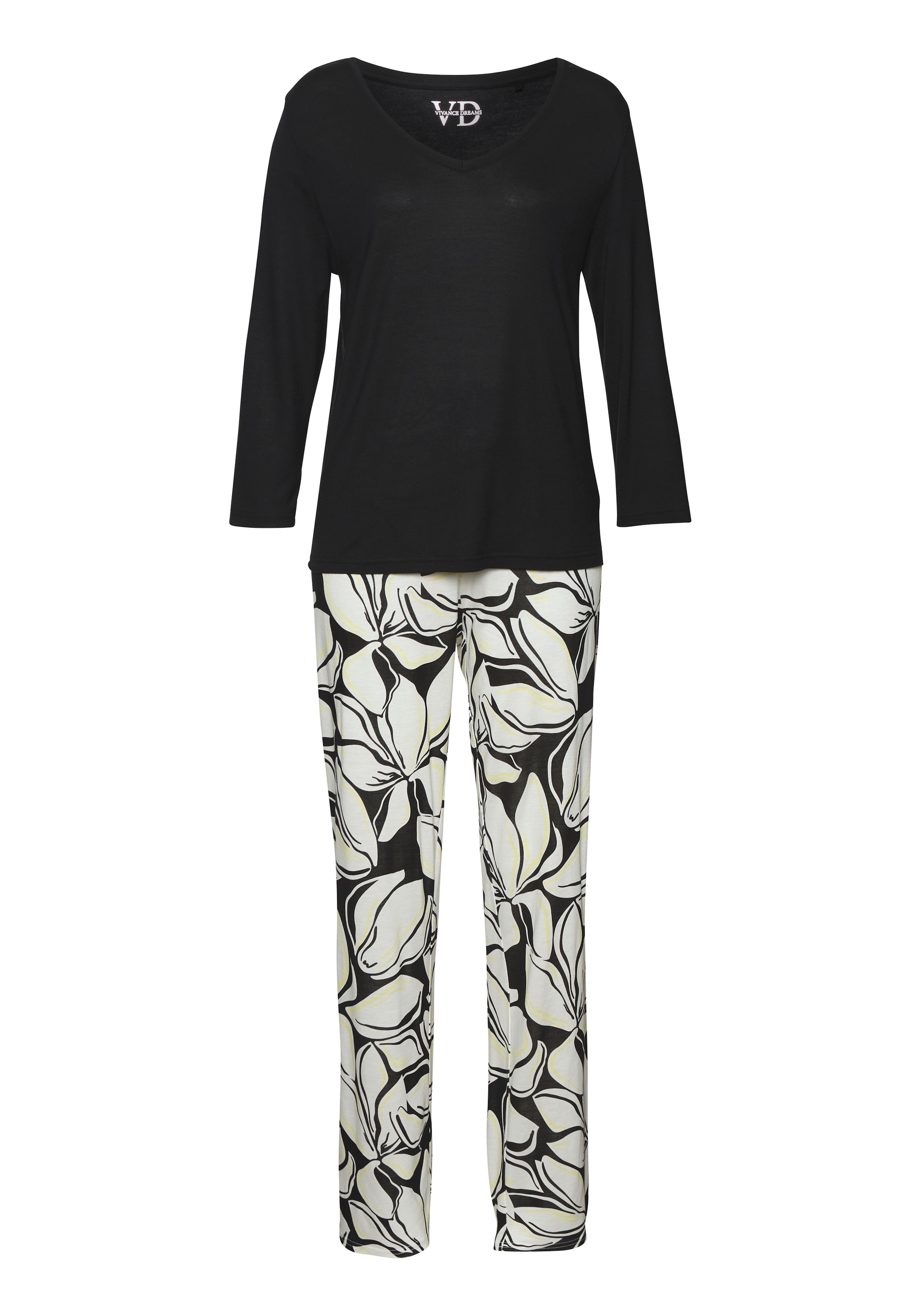 Vivance Dreams Pyjama, (2 tlg.), mit Allover-Druck