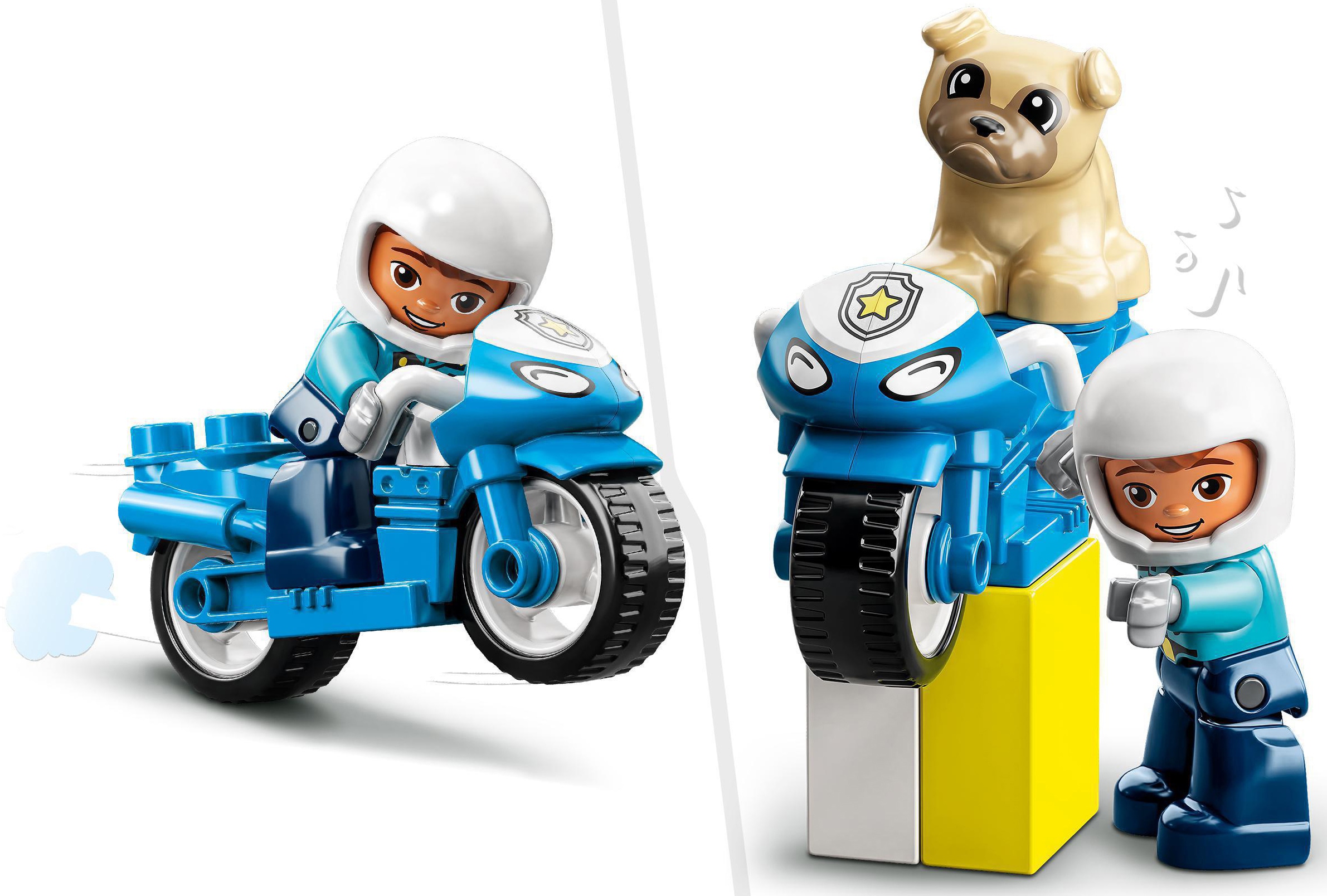 LEGO® Konstruktionsspielsteine »Polizeimotorrad (10967), LEGO® DUPLO«, (5 St.), Made in Europe