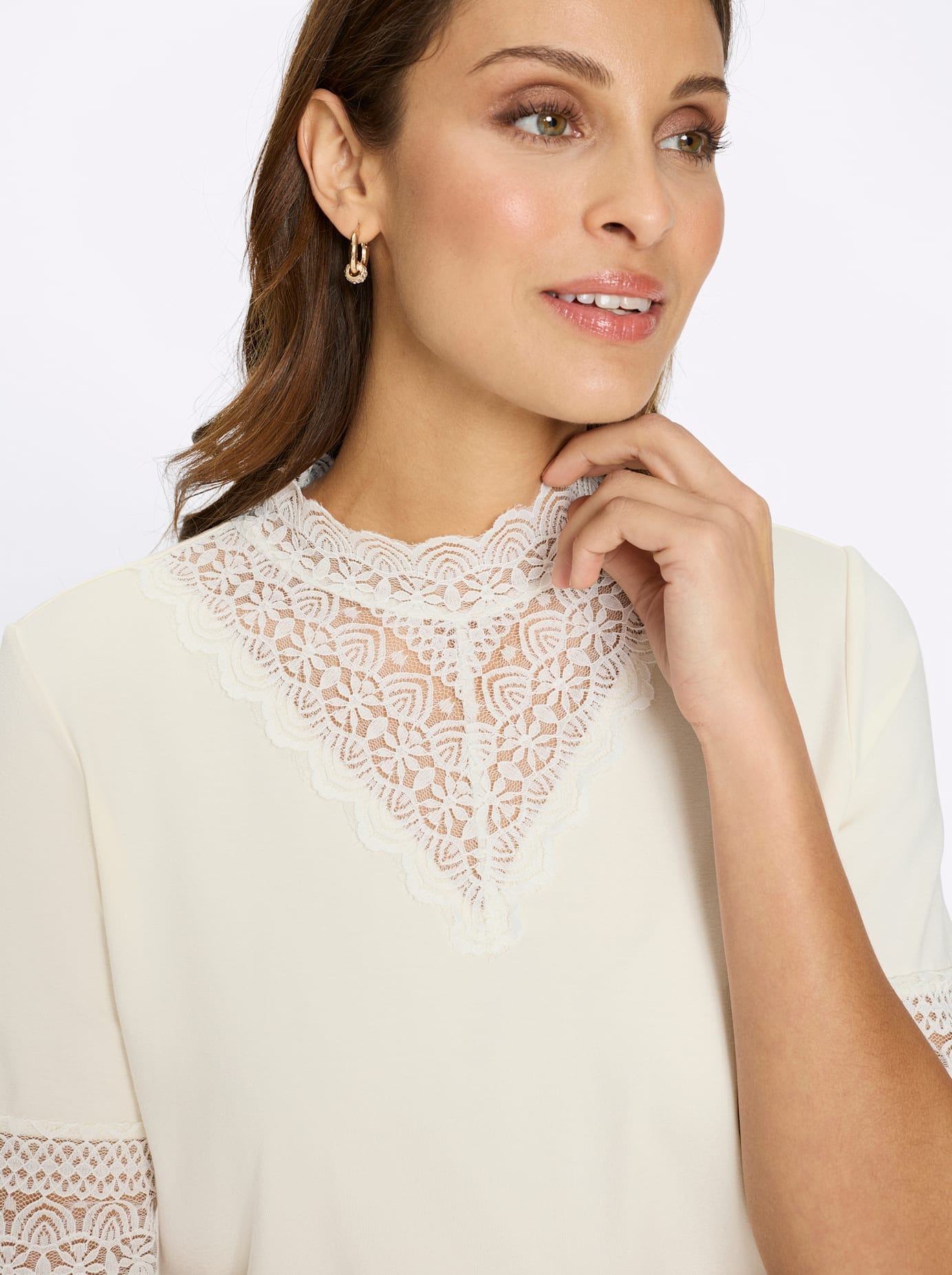 Lady Stehkragenshirt »Spitzen-Shirt« 1 tlg.