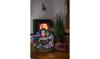 Weihnachtsfigur »Weihnachtsdeko«, LED Szenerie Weihnachtsmann mit Kindern und Zug