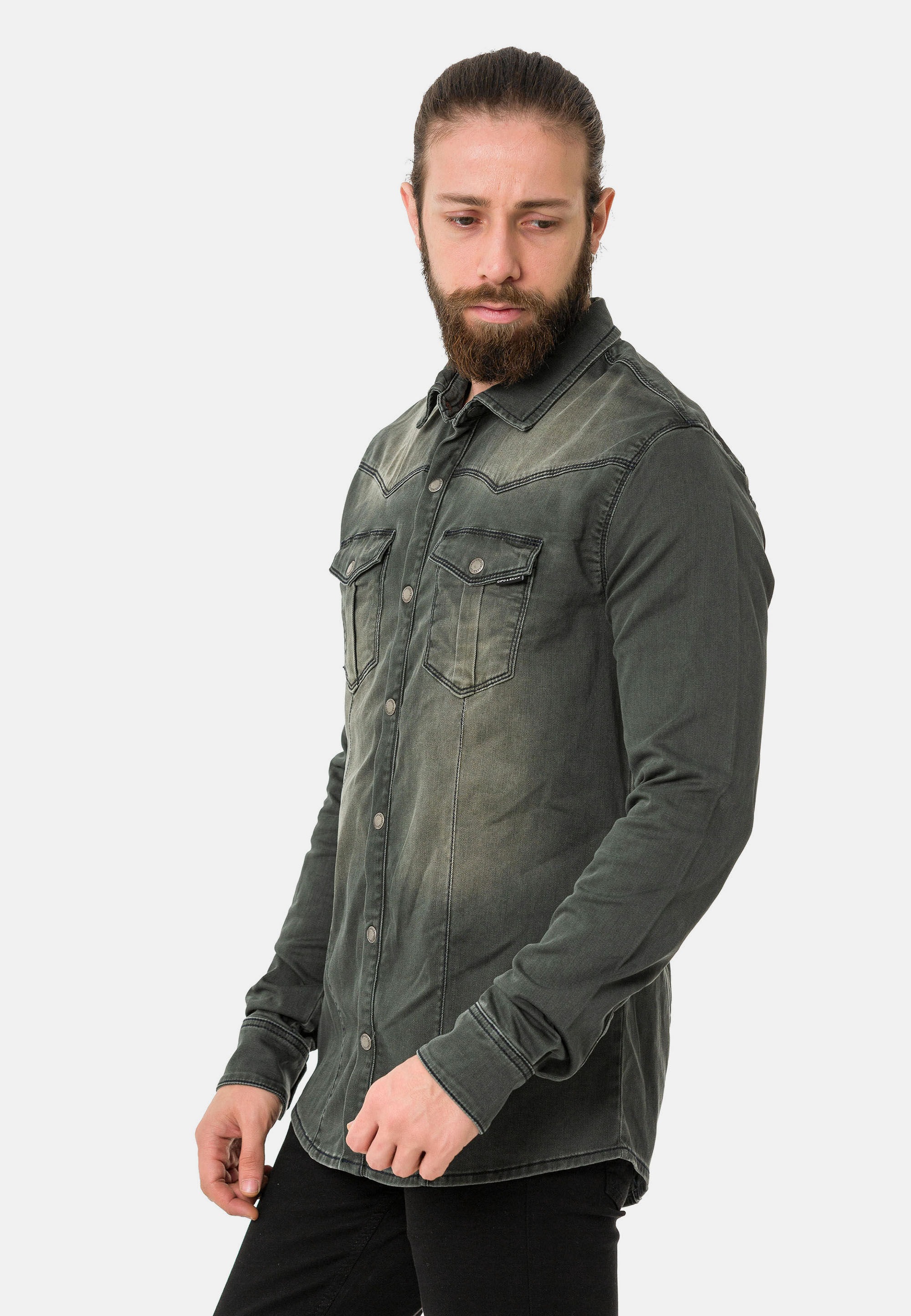 Cipo & Baxx Jeanshemd »CH189« 1 hochwertiger Denim-Stoff
