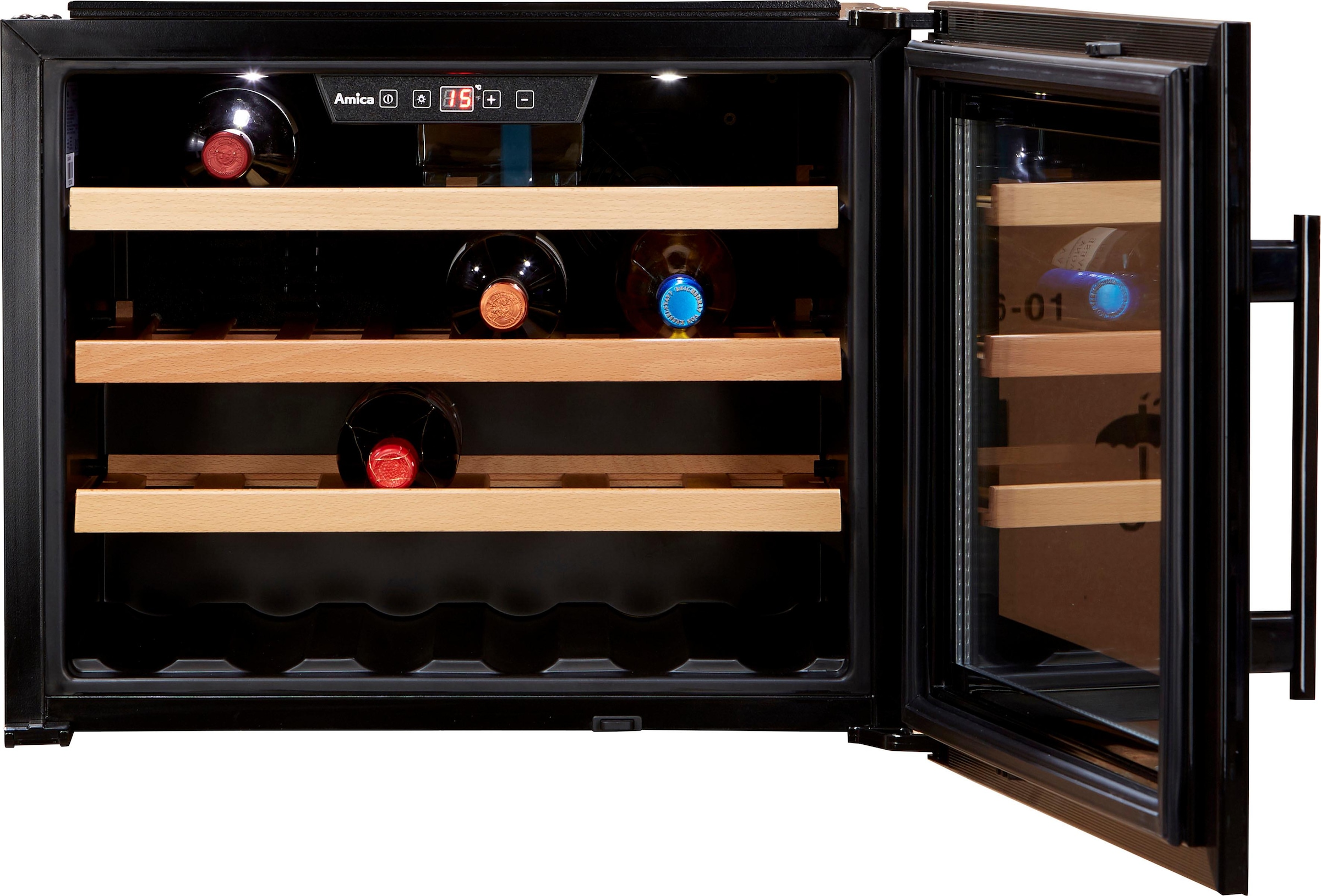 Amica Einbauweinkühlschrank »WK 341 200 S«, für 24 Standardflaschen á 075l,  LED-Beleuchtung auf Rechnung | BAUR