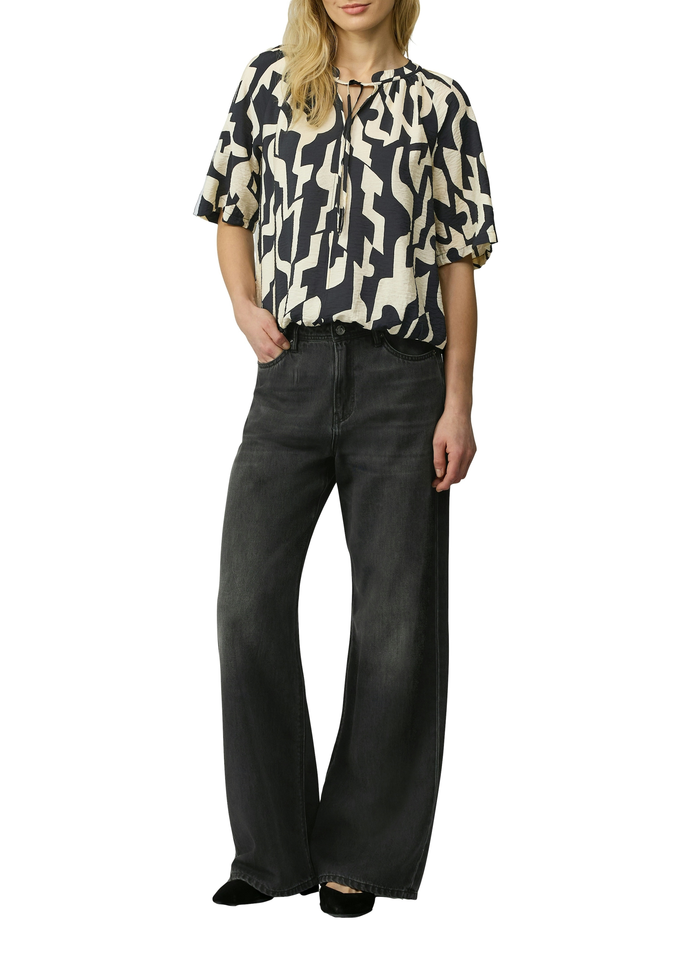 s.Oliver Kurzarmbluse mit All-Over Print