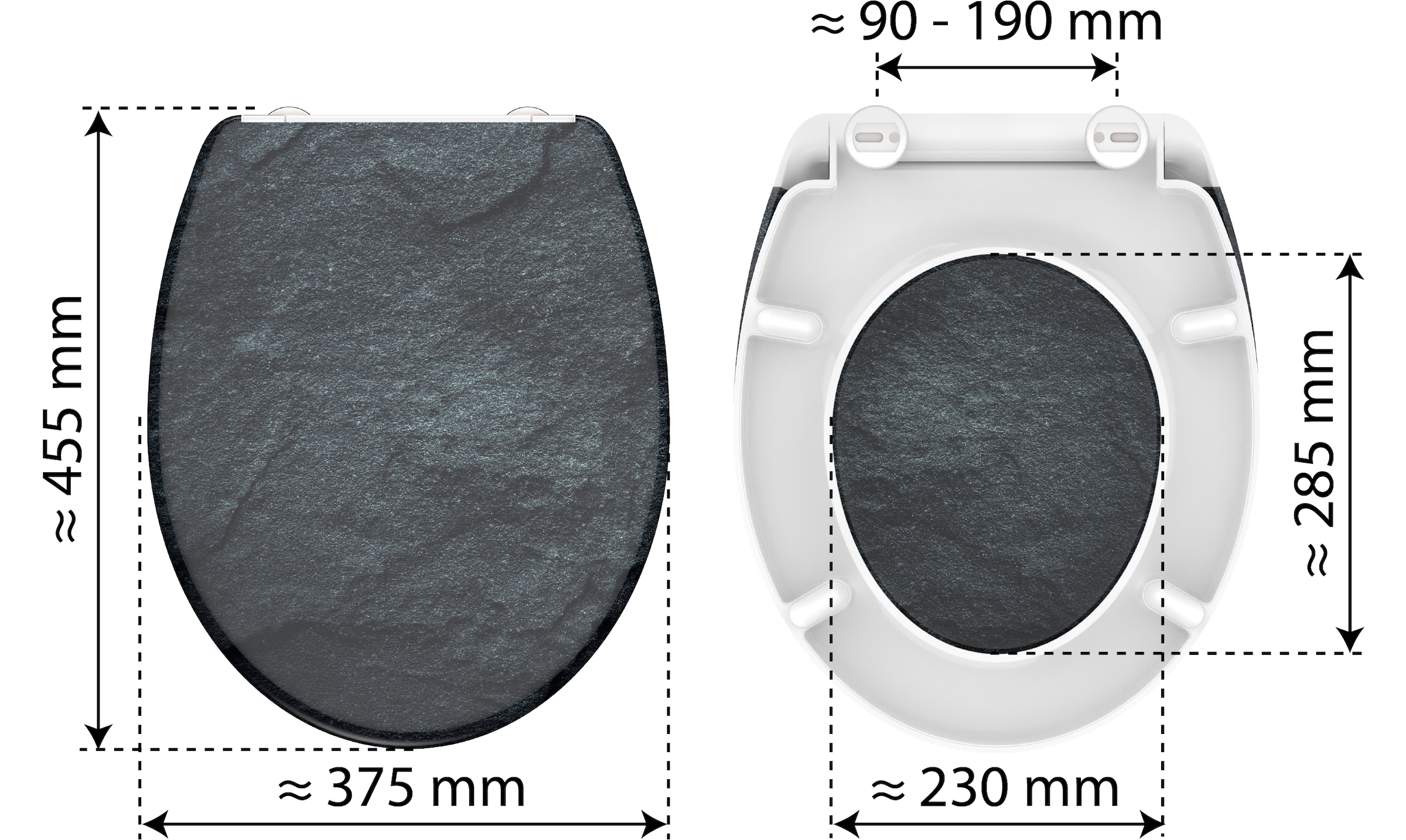 welltime WC-Sitz »»CONCRETE««, Mit Absenkautomatik & Schnellverschluss