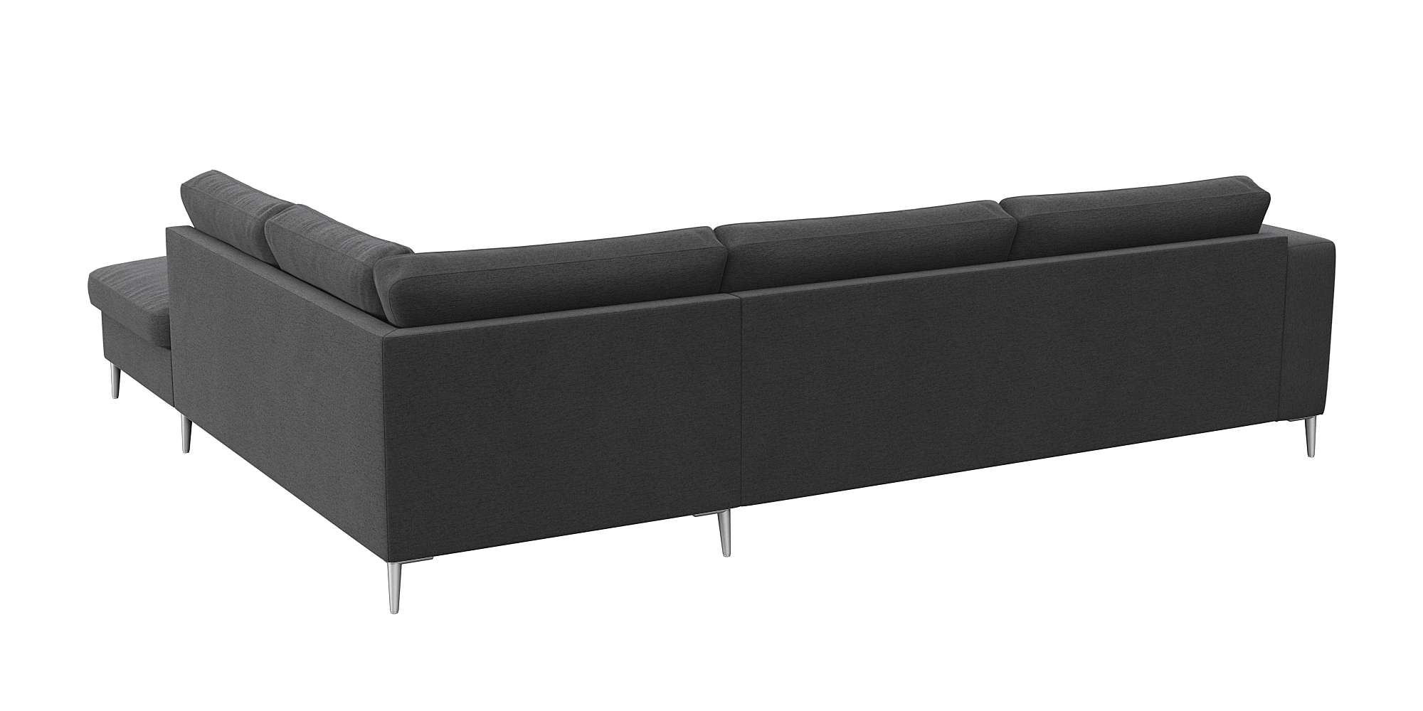 FLEXLUX Ecksofa »Fiore, super Sitzkomfort durch Kaltschaum im Sitz, L-Form« breite Armlehnen, Füße Alu